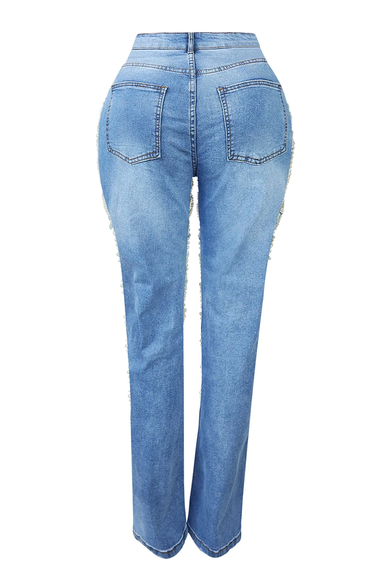 Kelly Pearl And Rhinestone Denim Jeans - Image 4