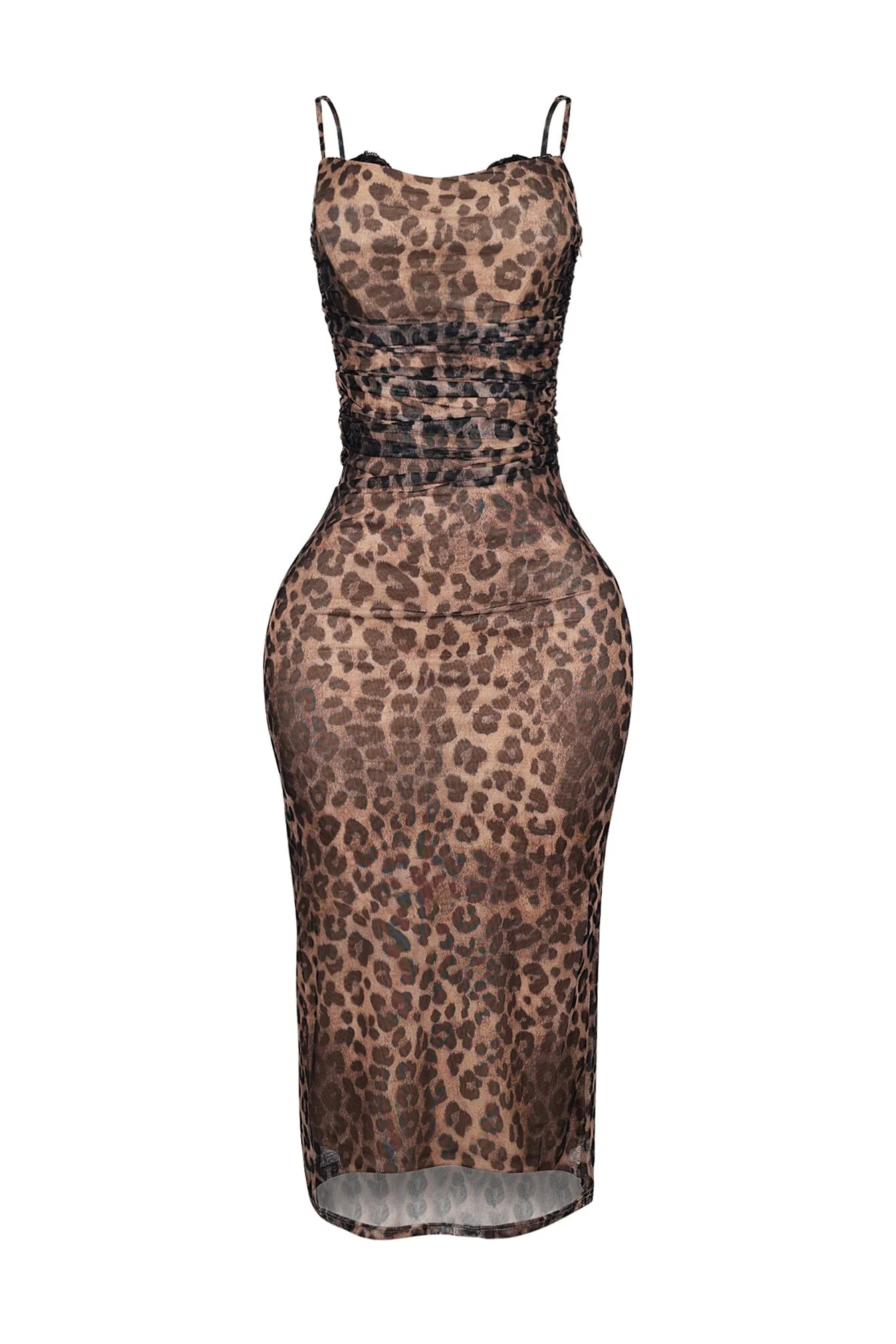 Kinslie Leopard Lace Bustier Midi Dress - Image 3