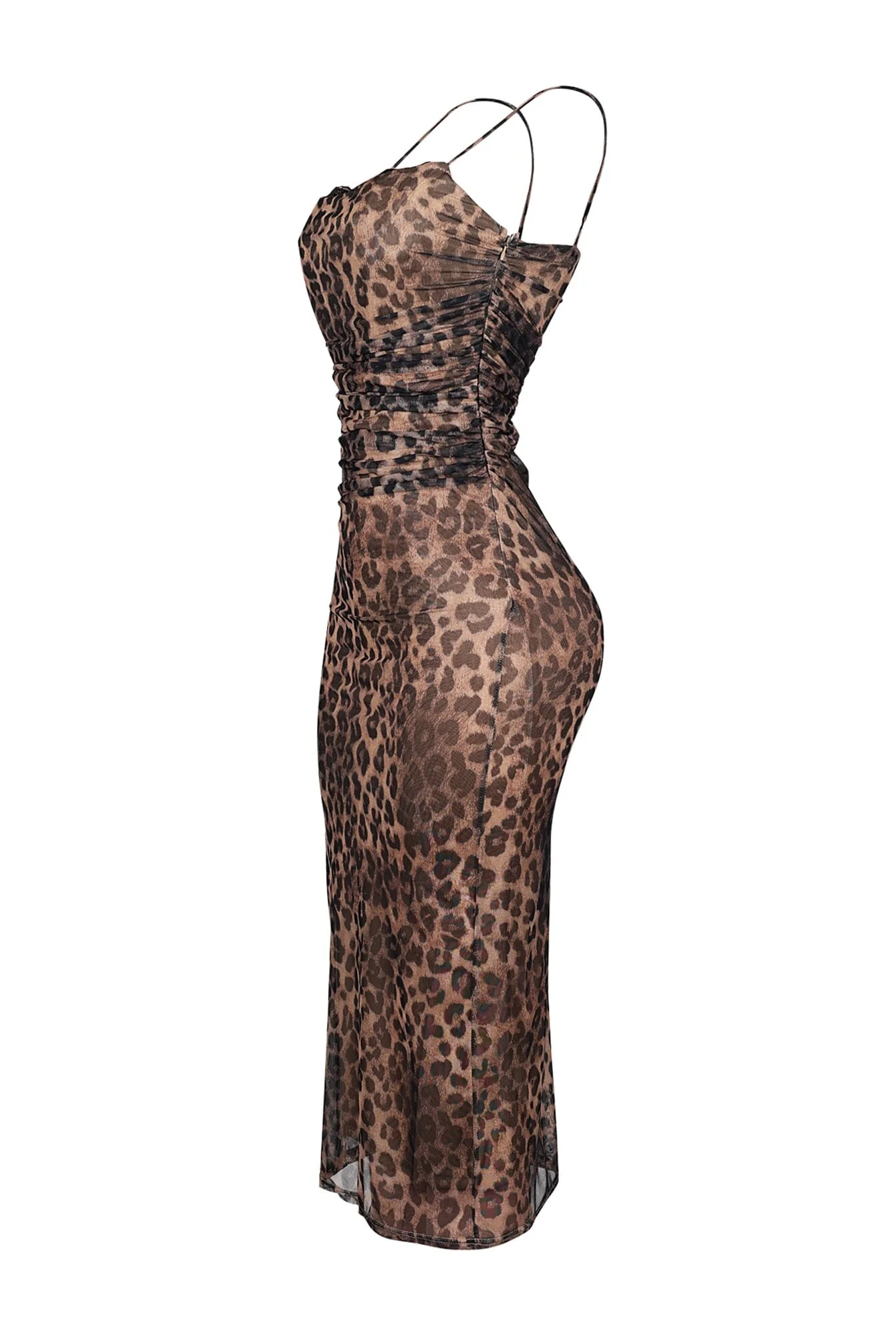 Kinslie Leopard Lace Bustier Midi Dress - Image 4