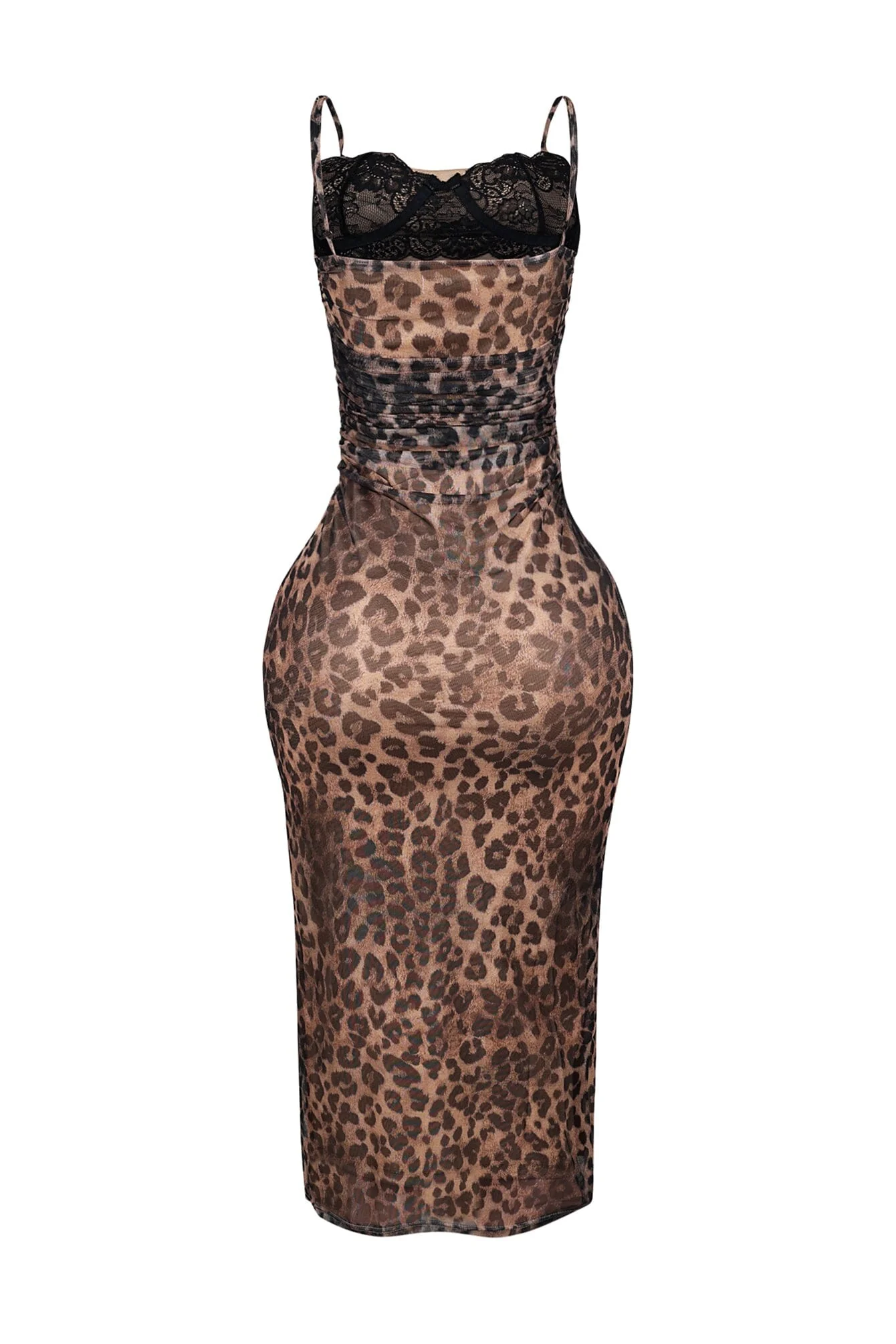 Kinslie Leopard Lace Bustier Midi Dress - Image 5