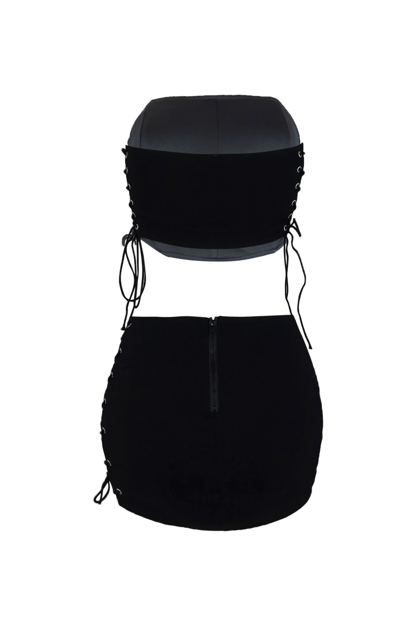 Life Of Sin Lace Up Top & Skirt SET - Image 4