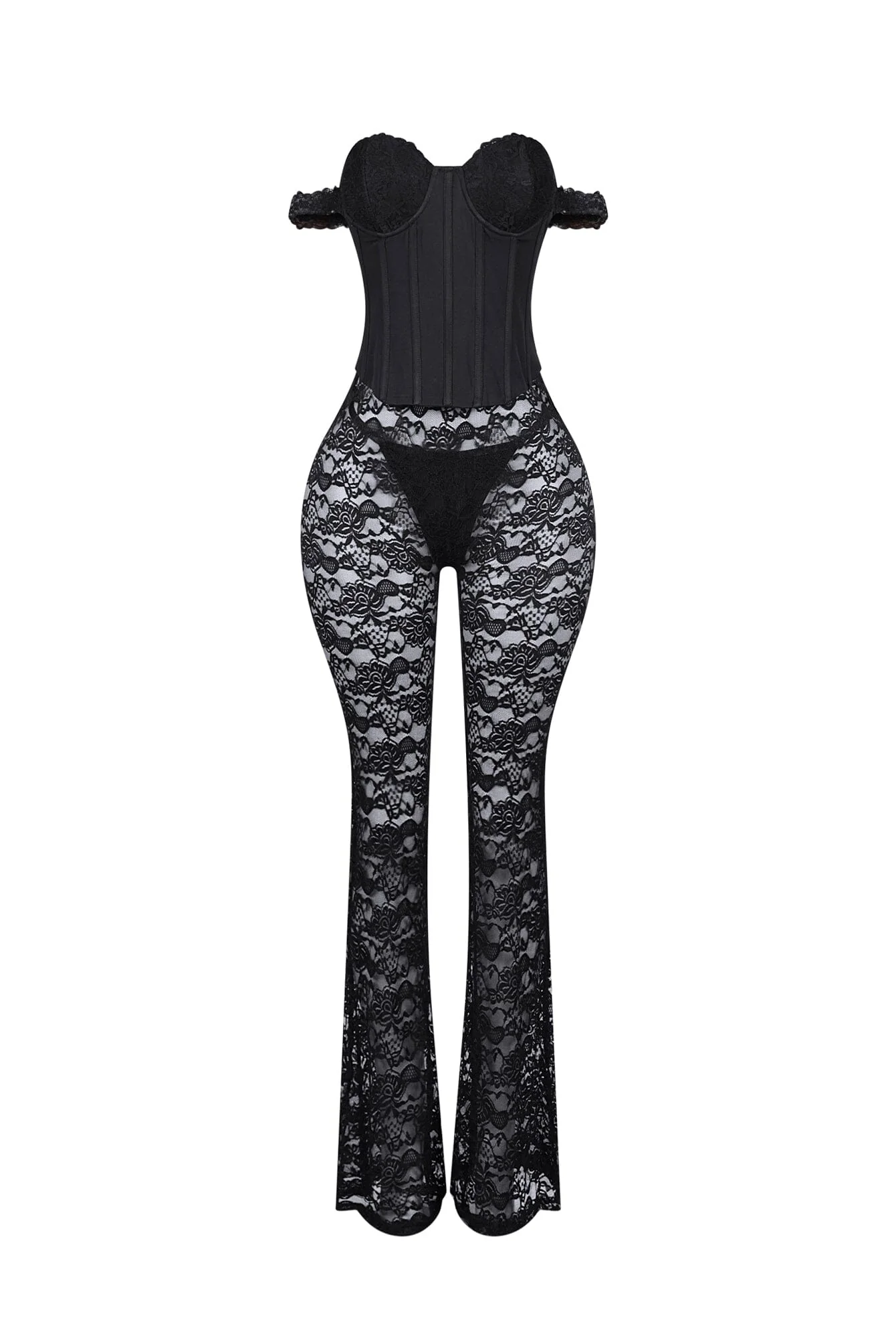 Light Up The Night Lace Corset Jumpsuit - Image 3