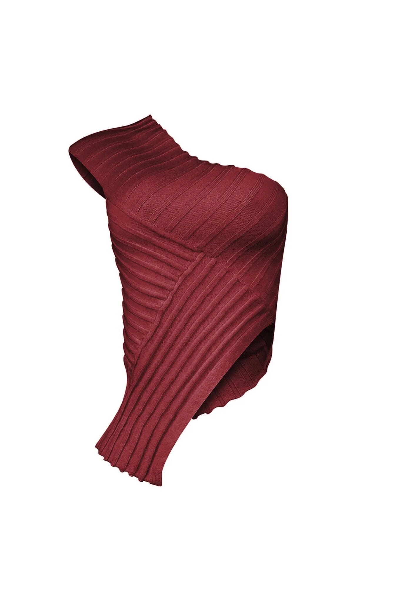 Lila Asymmetrical Knit One Shoulder Top - Image 7