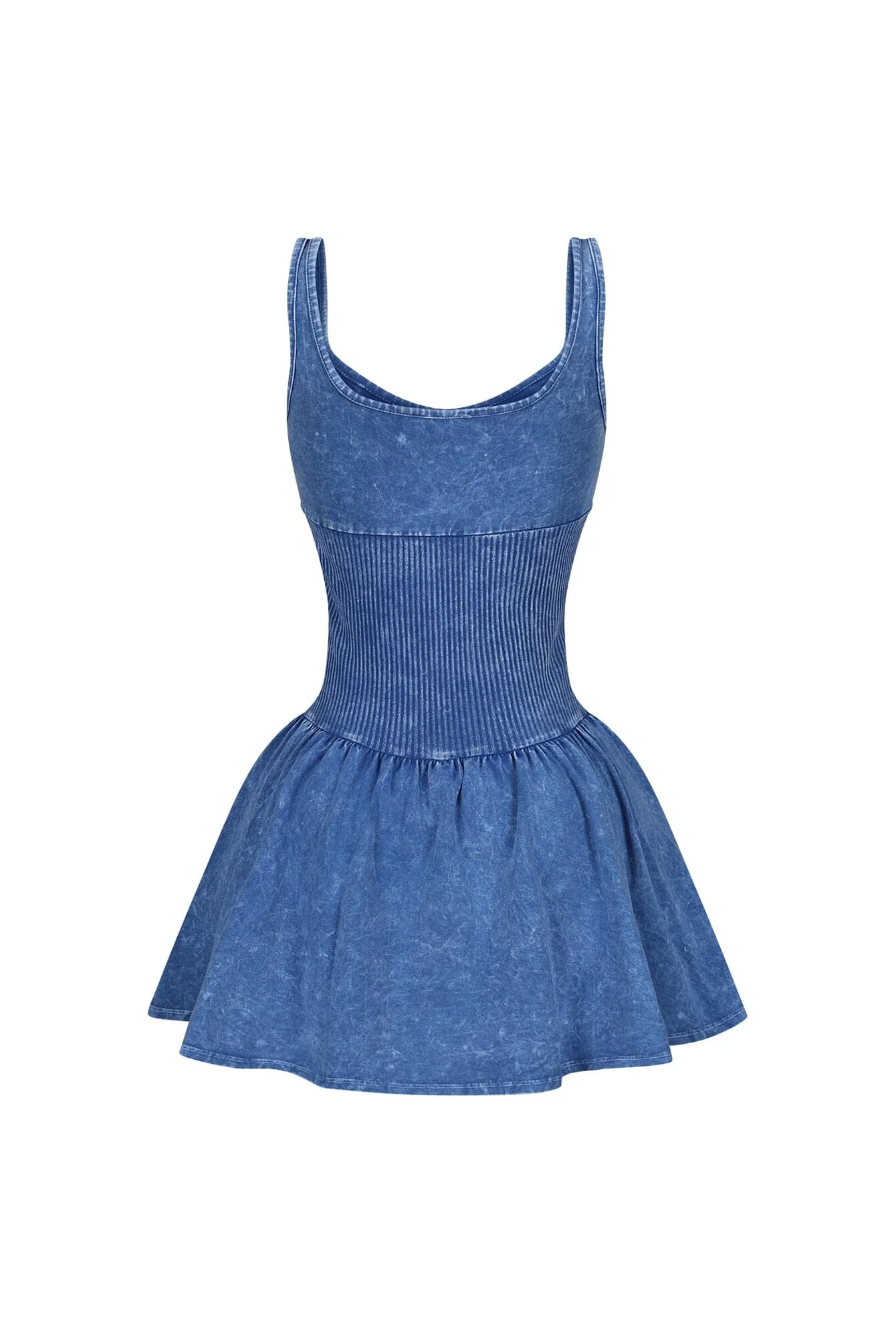 Lilith Mineral Washed Ribbed Cotton Corset Dress - Image 10
