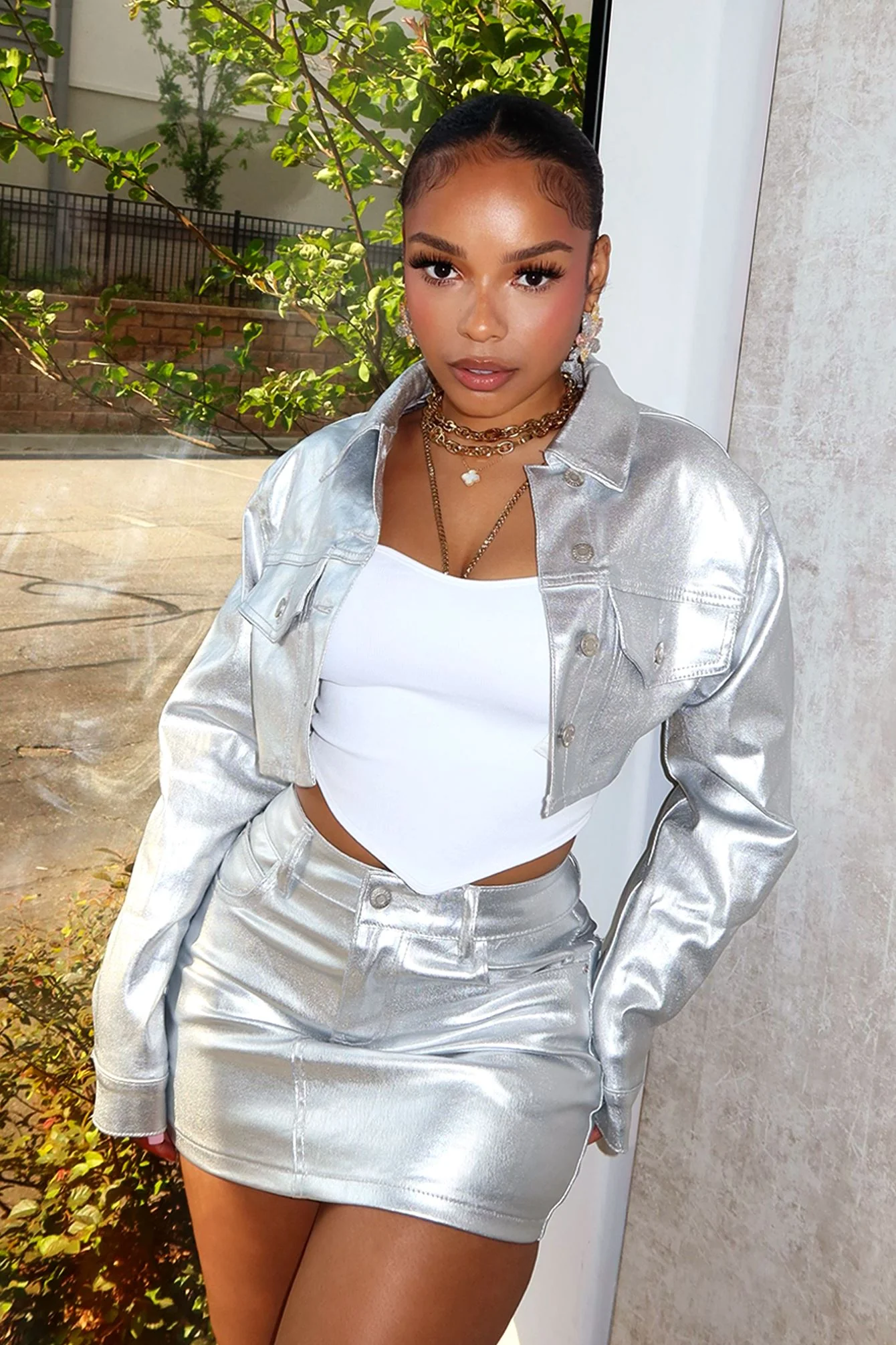 Loxley Metal Foiled Long Sleeve Jacket - Image 3