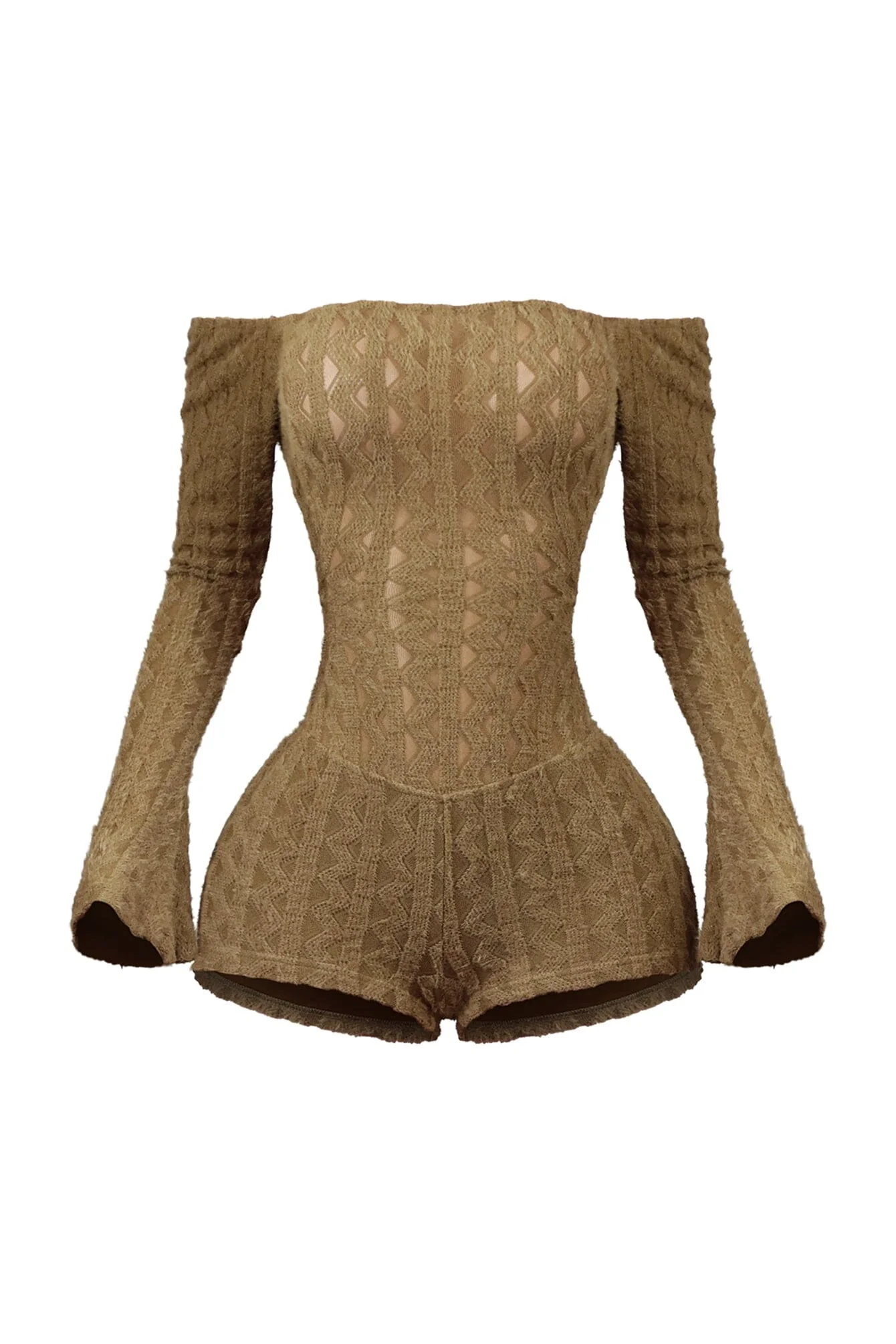 Marissa Off Shoulder Fuzzy Knit Romper - Image 5