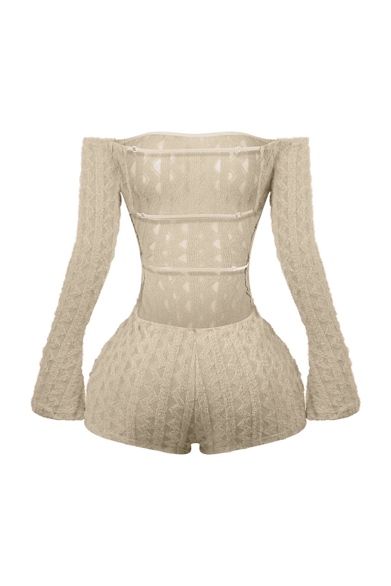 Marissa Off Shoulder Fuzzy Knit Romper - Image 8