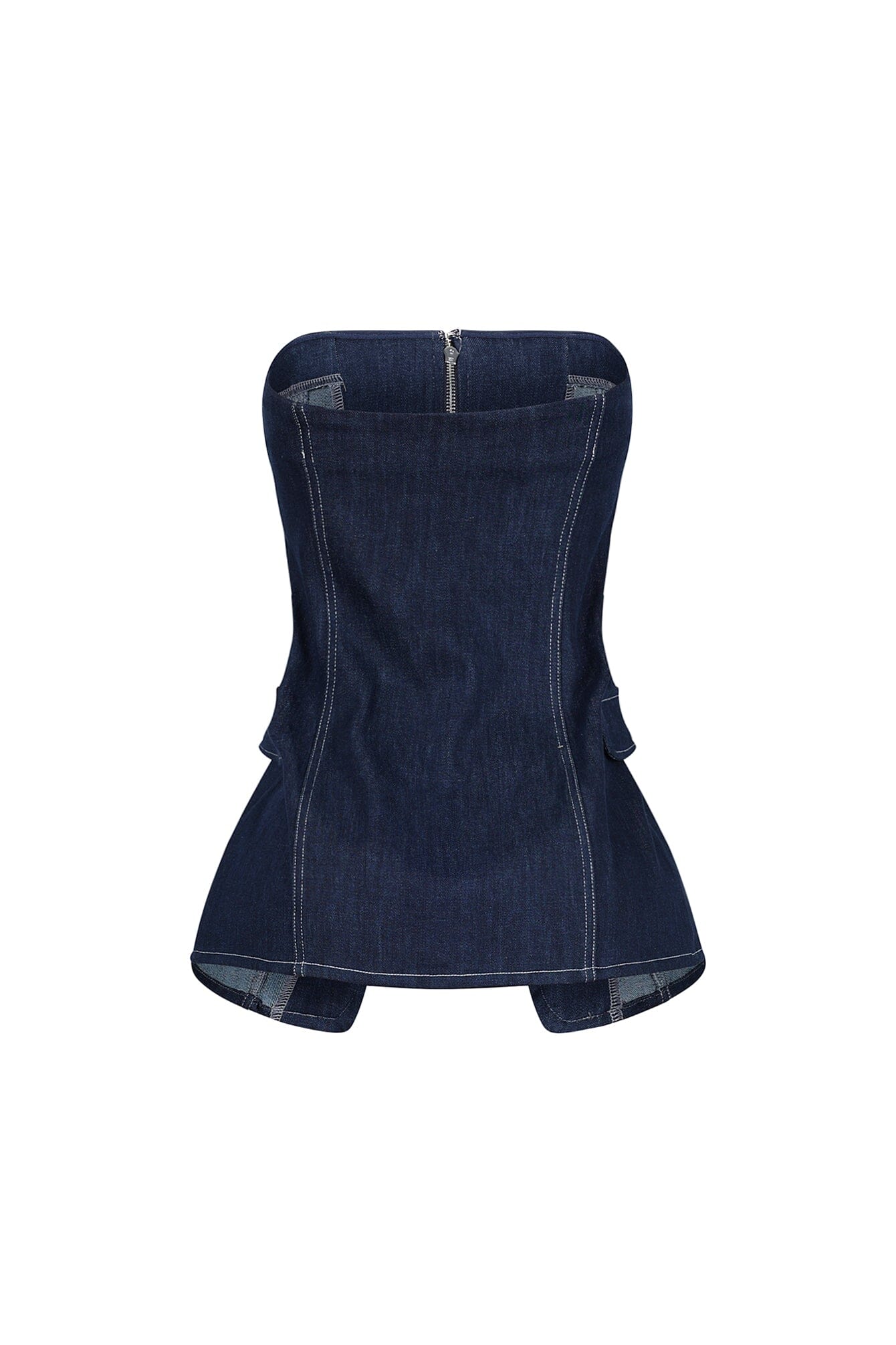 Meems Dusk Denim Zip up Tube Top - Image 5