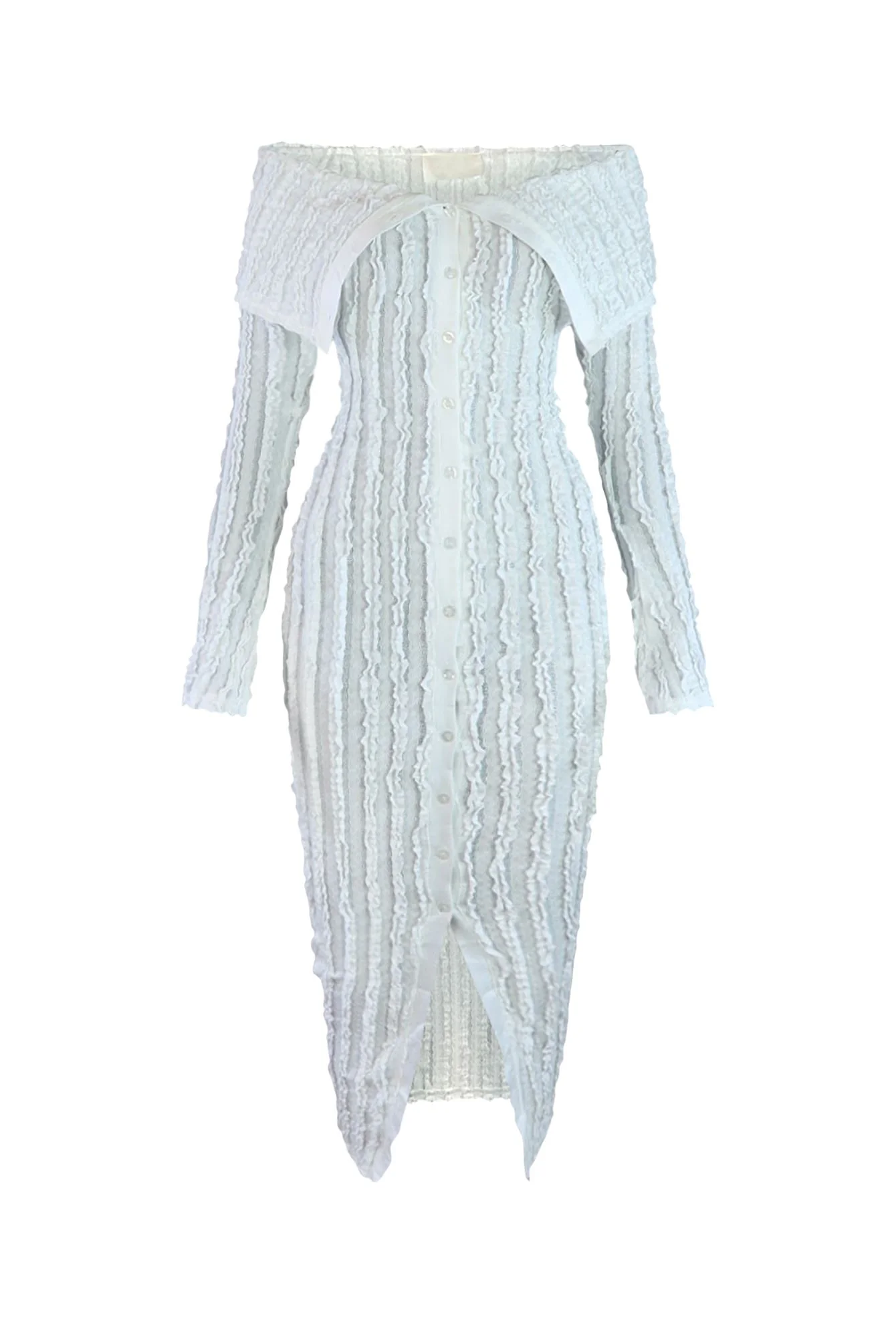 Melody Off Shoulder Mesh Dress - Image 9