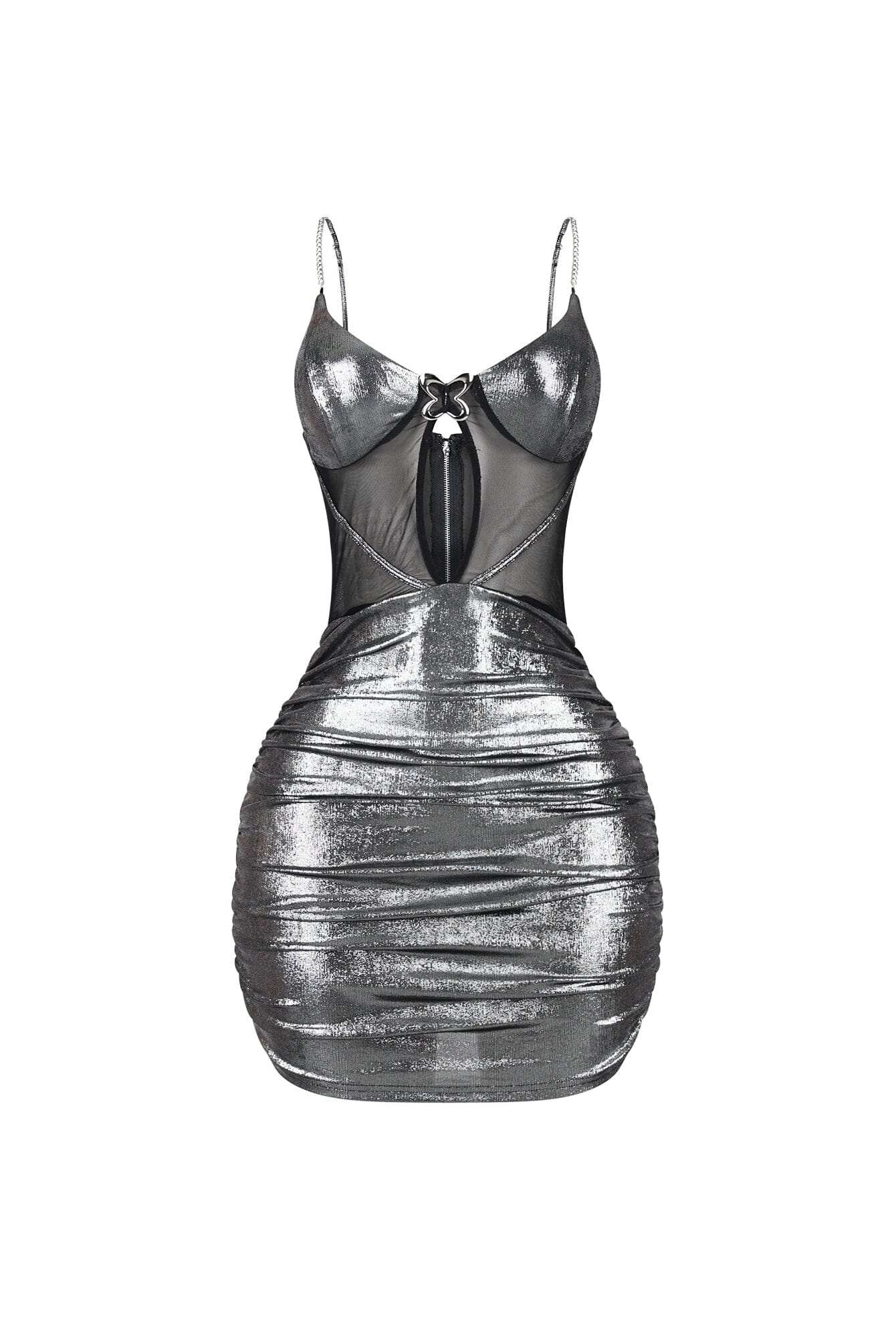 Metallure Slinky Foil Mini Dress - Image 3