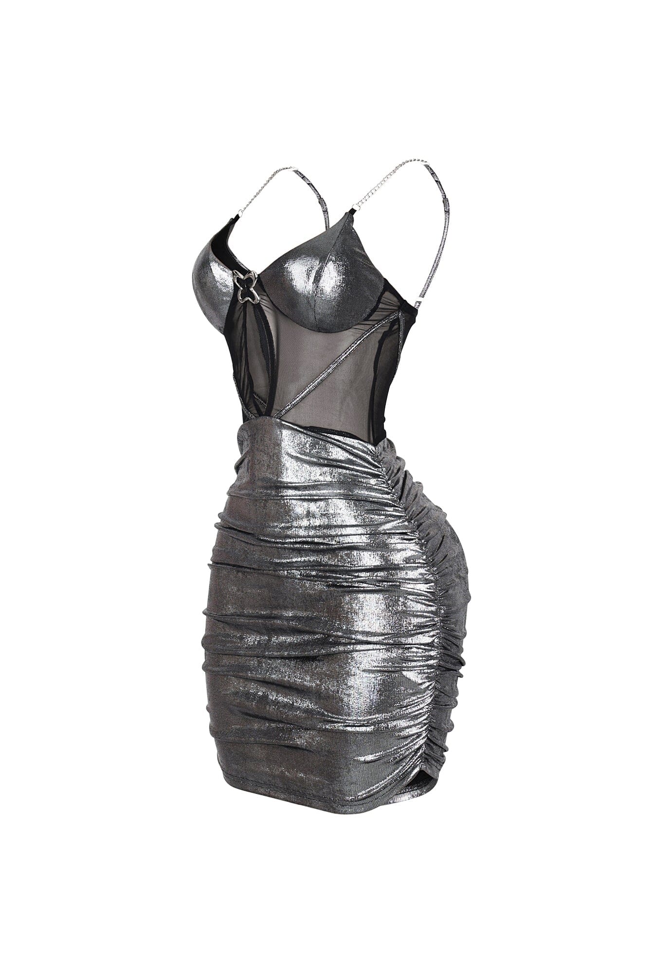 Metallure Slinky Foil Mini Dress - Image 4