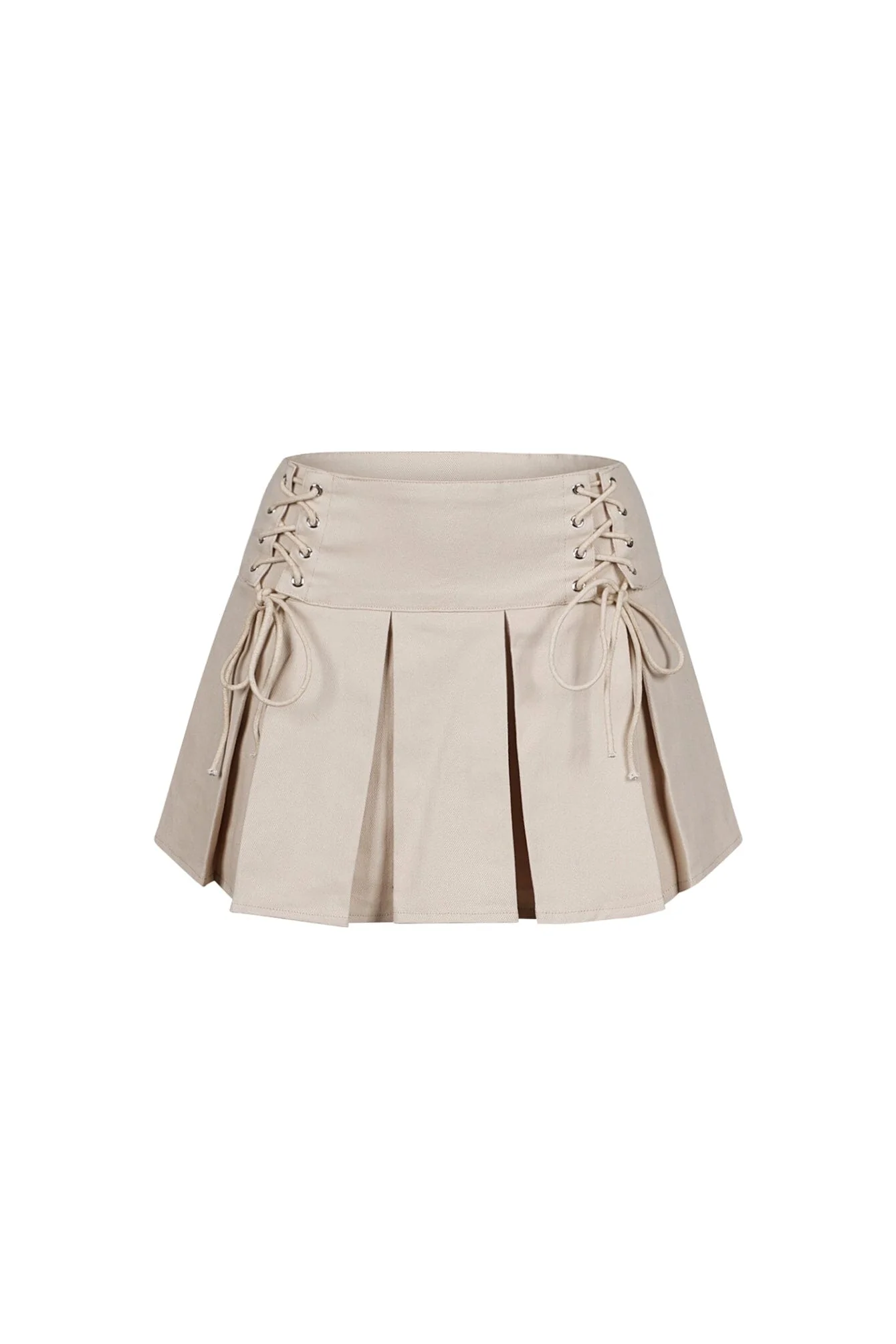 Mika Lace Up Pleated Mini Skirt - Image 3
