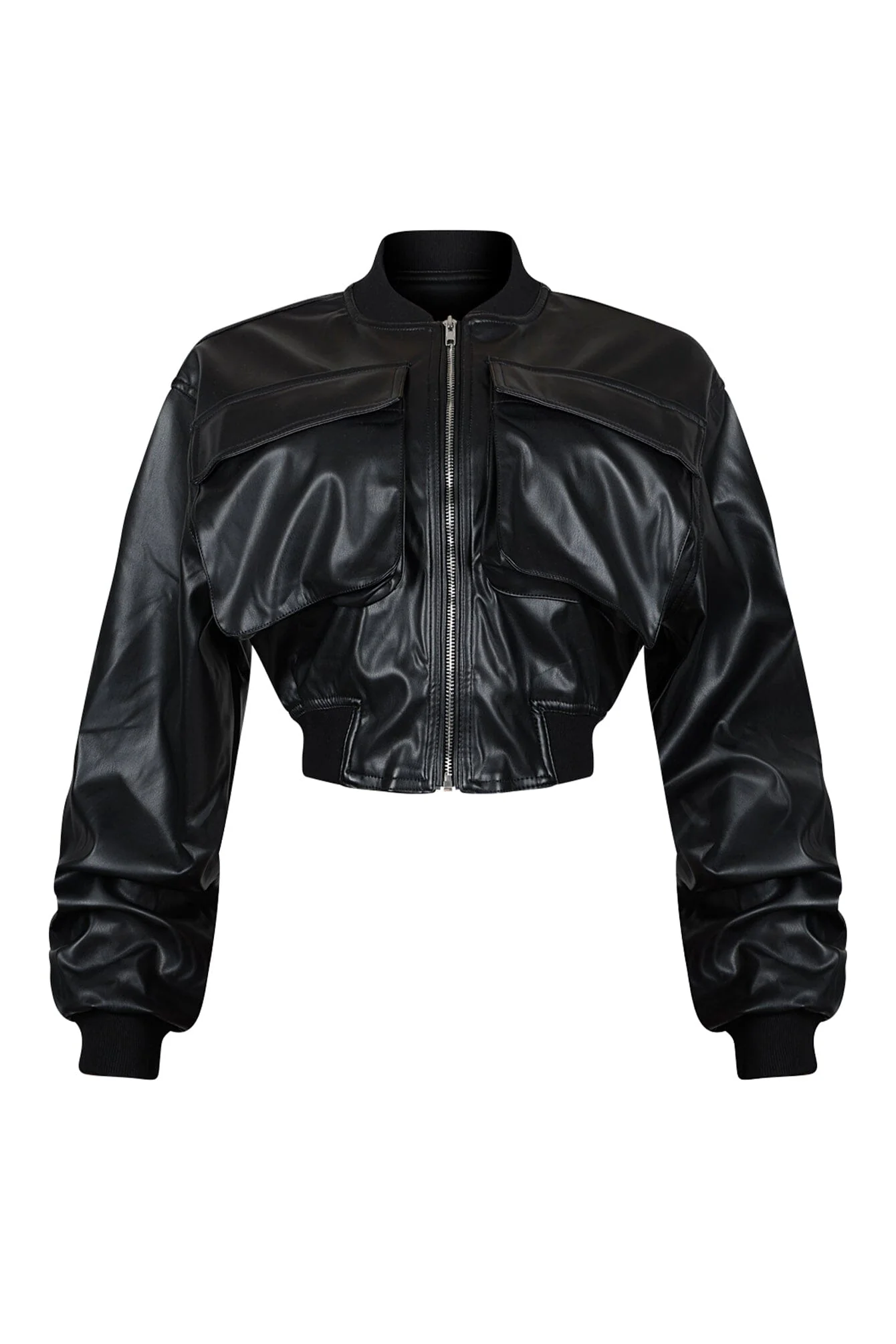Milan Faux Leather Cargo Jacket - Image 3