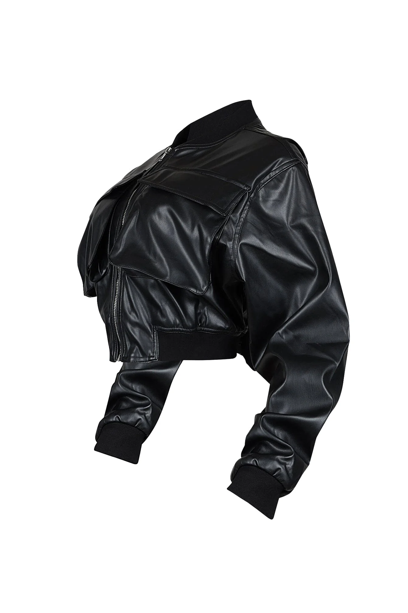 Milan Faux Leather Cargo Jacket - Image 4