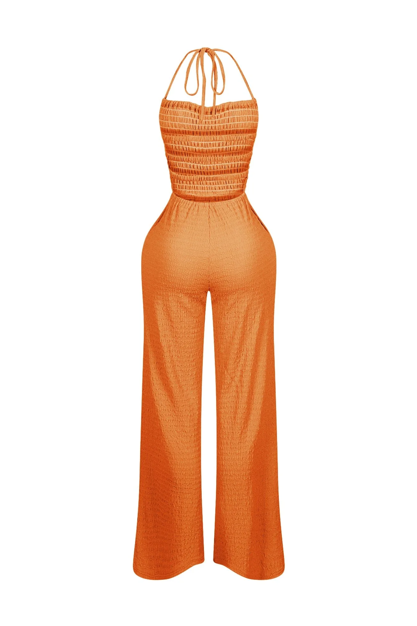 Natures Crinkle Halter Wide Leg Jumpsuit - Image 11