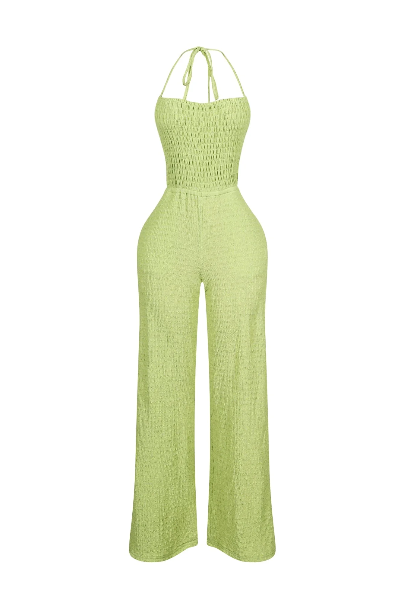 Natures Crinkle Halter Wide Leg Jumpsuit - Image 6