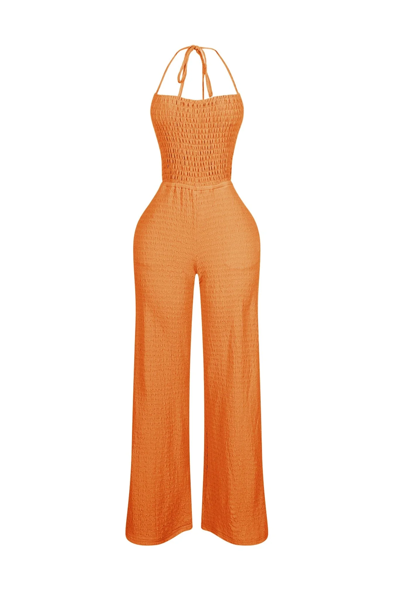 Natures Crinkle Halter Wide Leg Jumpsuit - Image 7