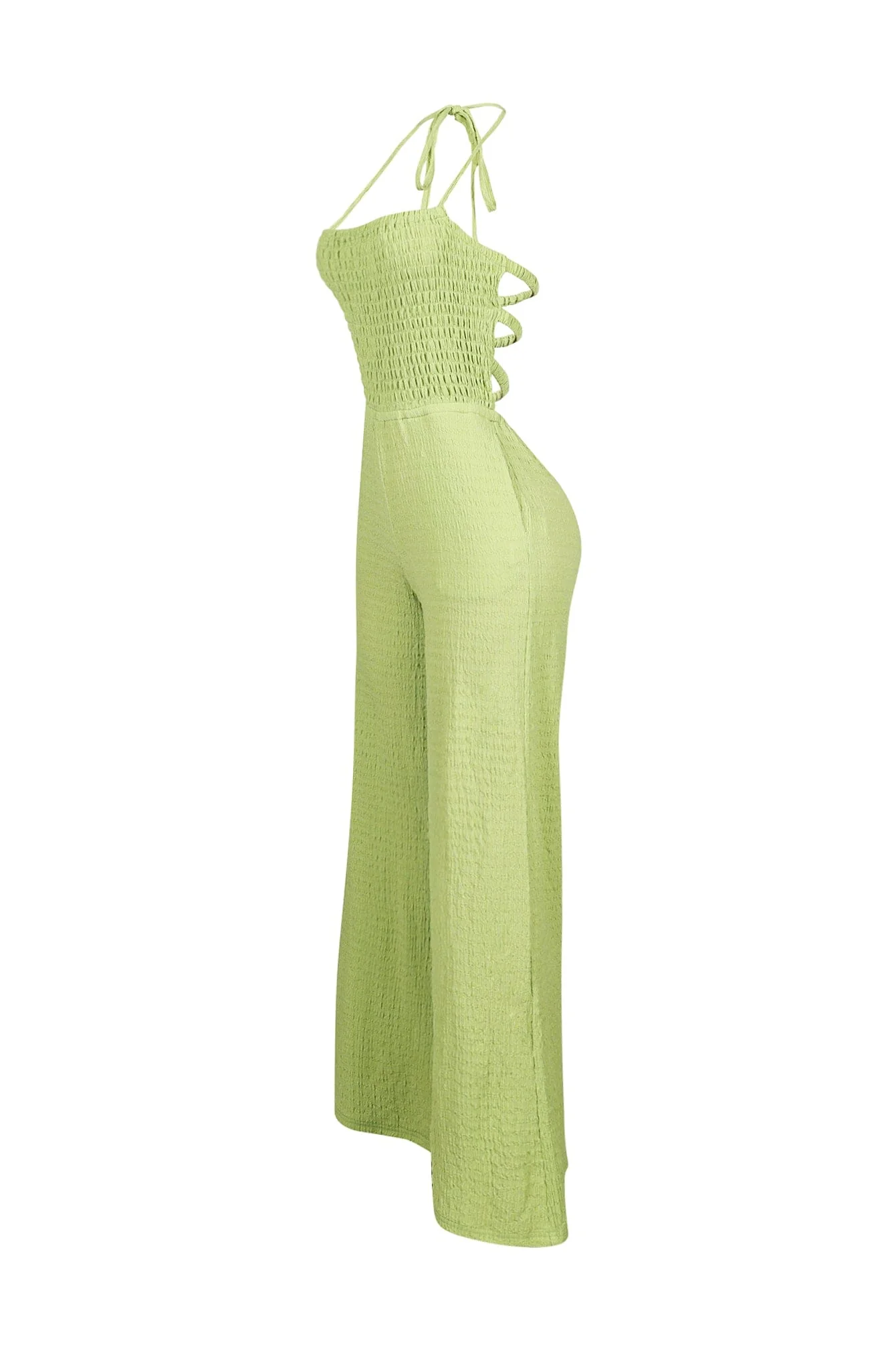 Natures Crinkle Halter Wide Leg Jumpsuit - Image 8
