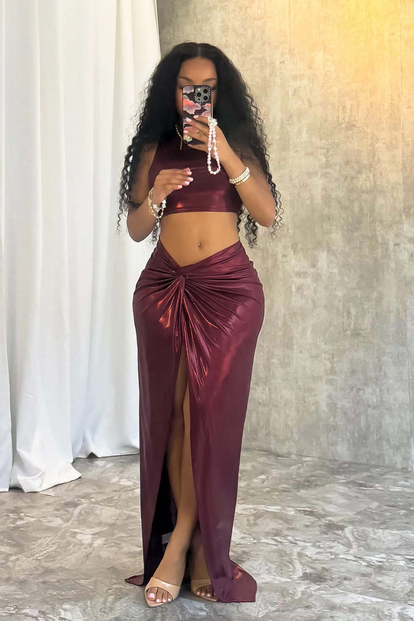 New Galaxy Metallic Top & Skirt SET - Image 3