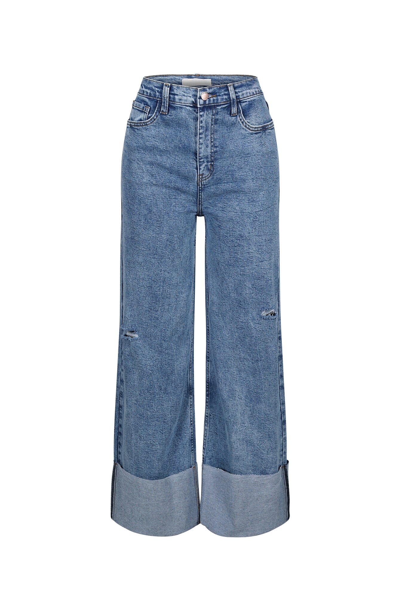 Niigata High Waist Cuffed Hem Baggy Jeans - Image 4