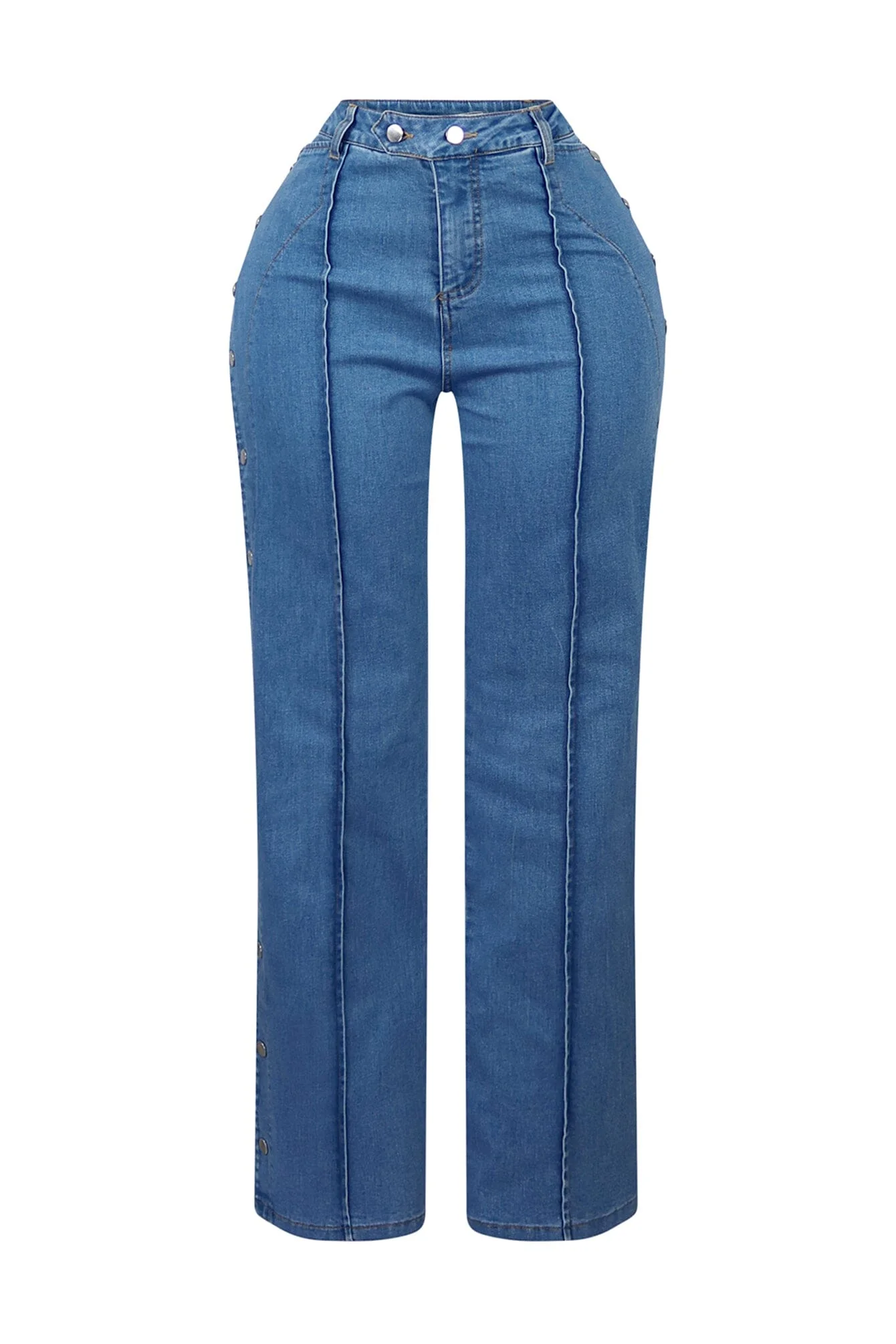 No Celestial Flare Snap Button Jeans - Image 3