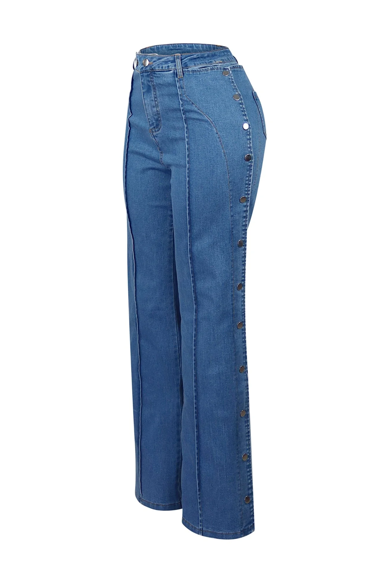 No Celestial Flare Snap Button Jeans - Image 4