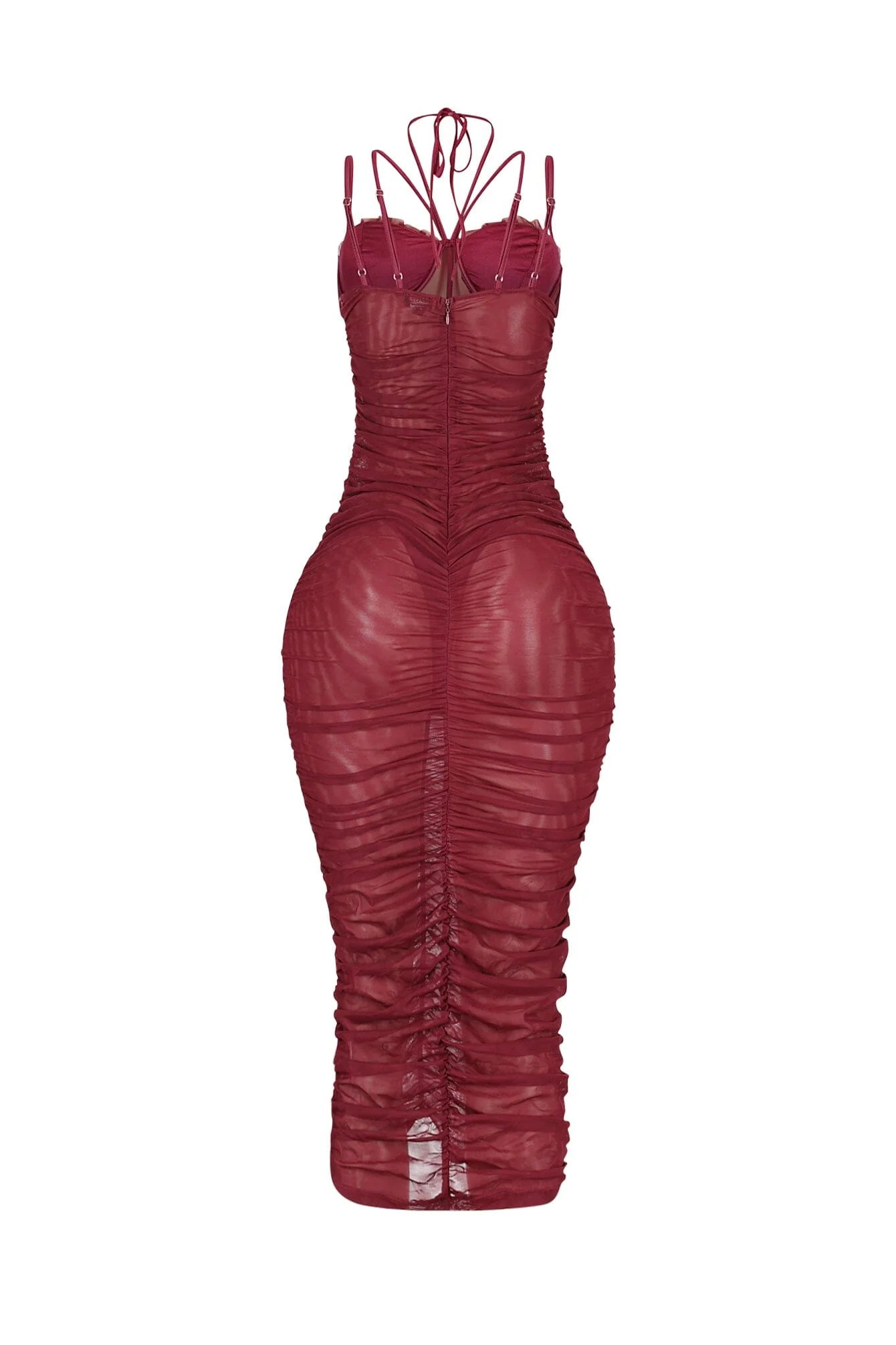 Obsession Mesh Ruched Dress - Image 11