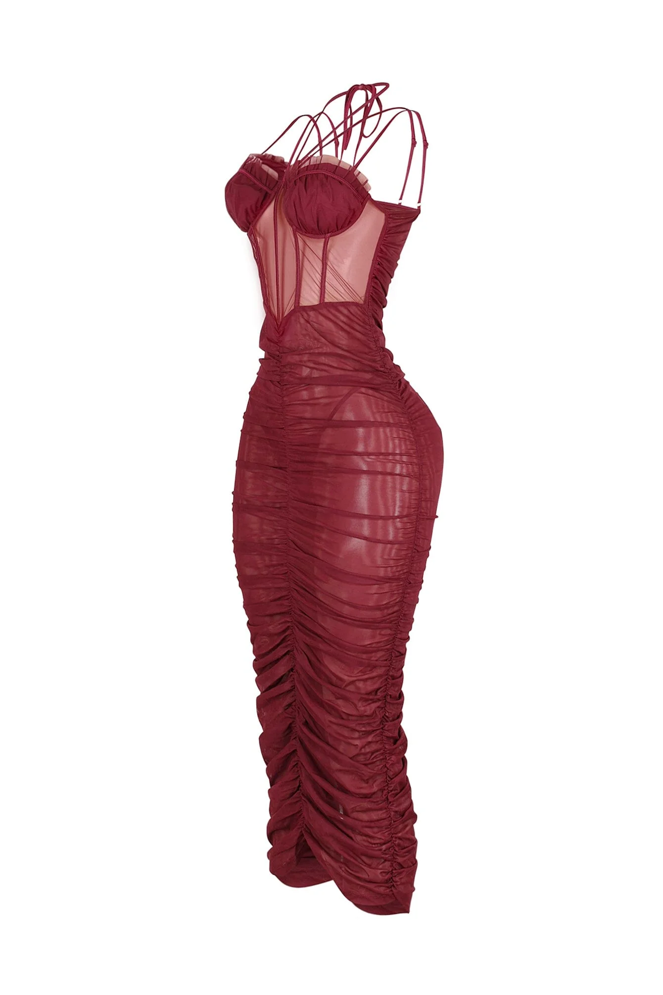 Obsession Mesh Ruched Dress - Image 9