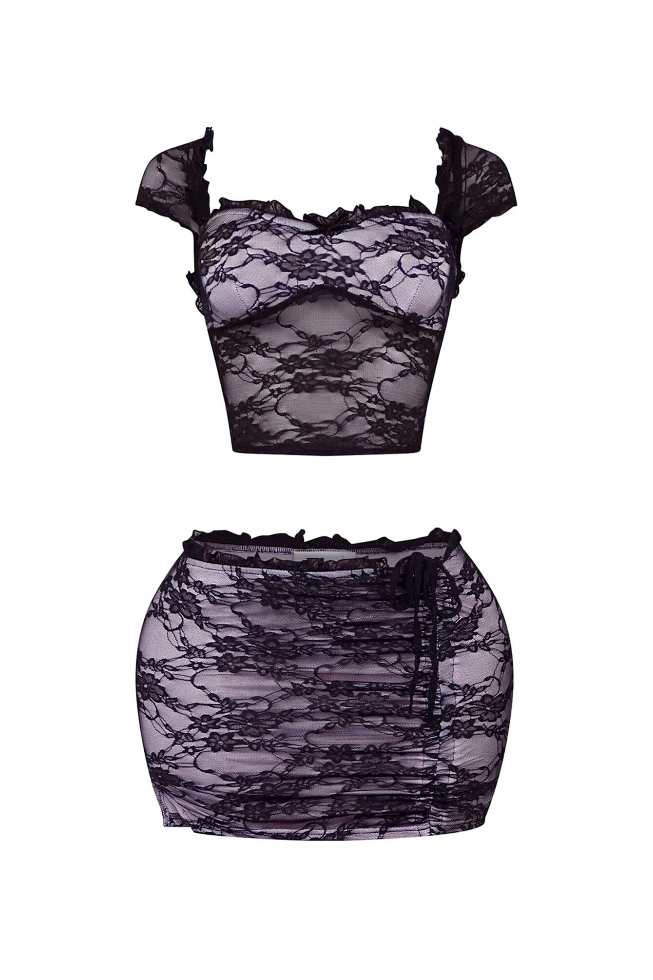 One More Night Lace Bustier Top & Skirt SET - Image 3