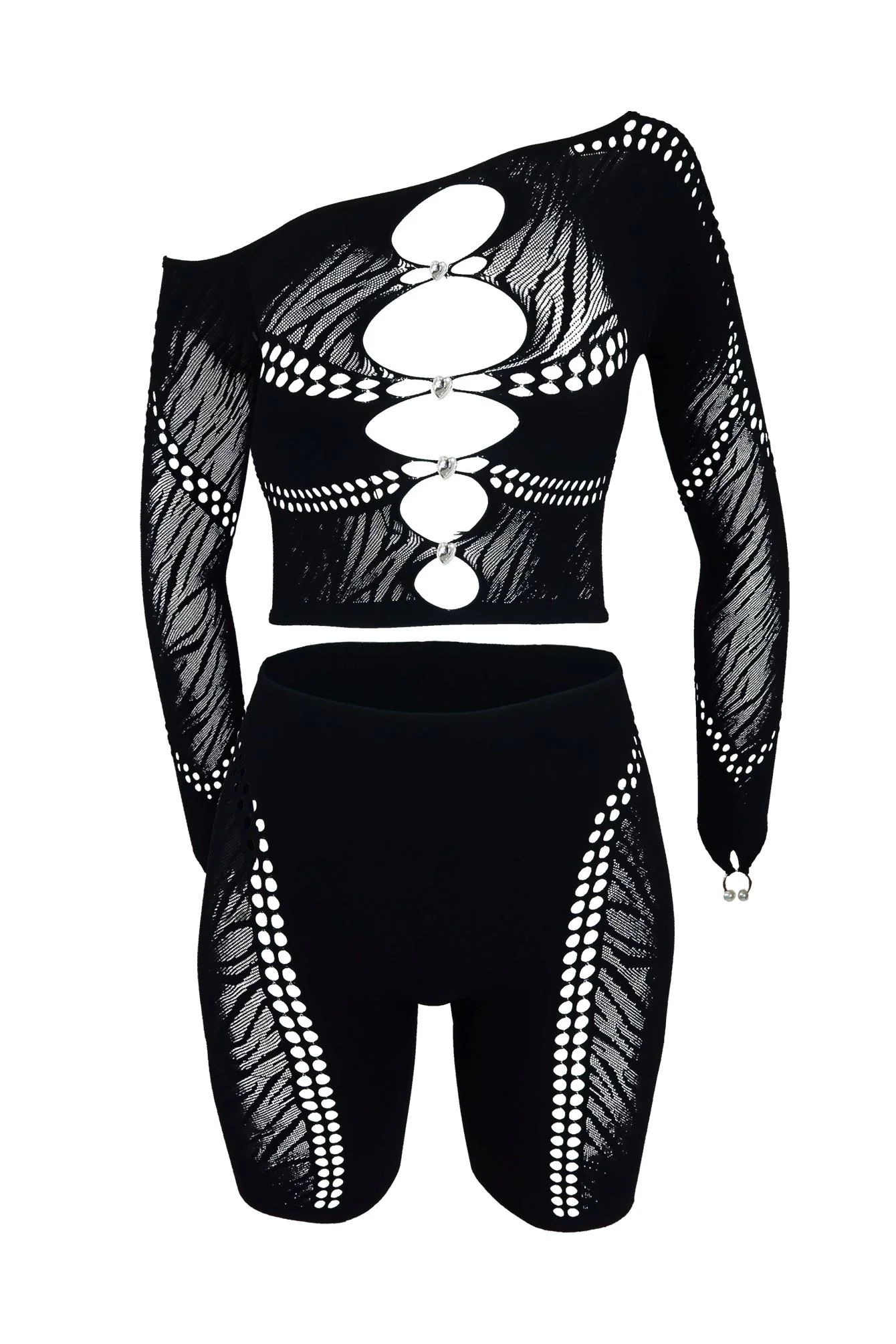 Stefani Hallow Out Top & Shorts SET - Image 3