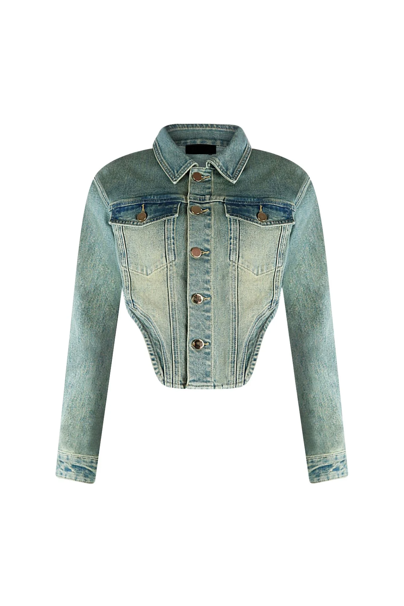 Only The Young Denim Corset Jacket - Image 3