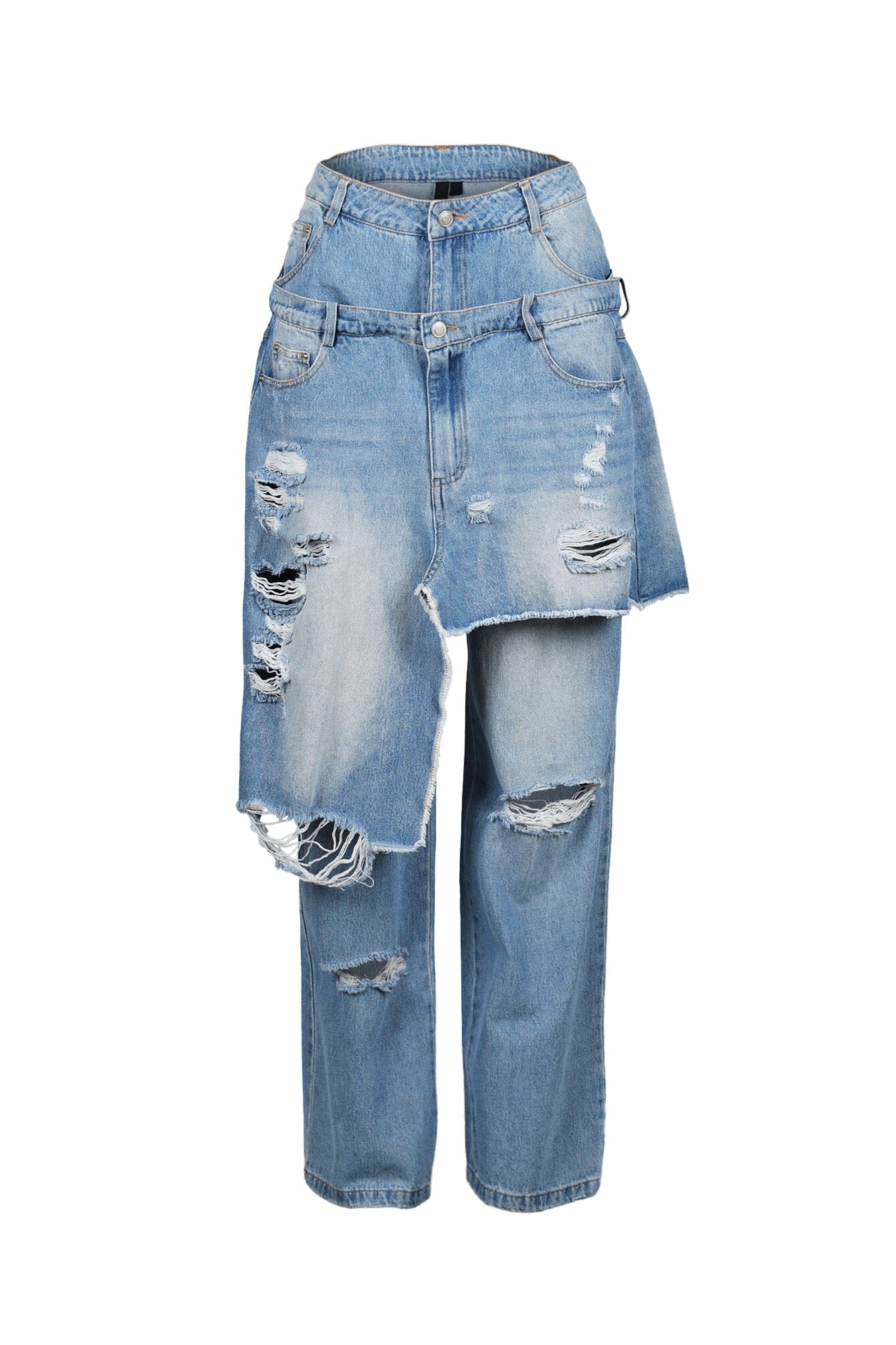 Overup Fray Denim Jeans - Image 3