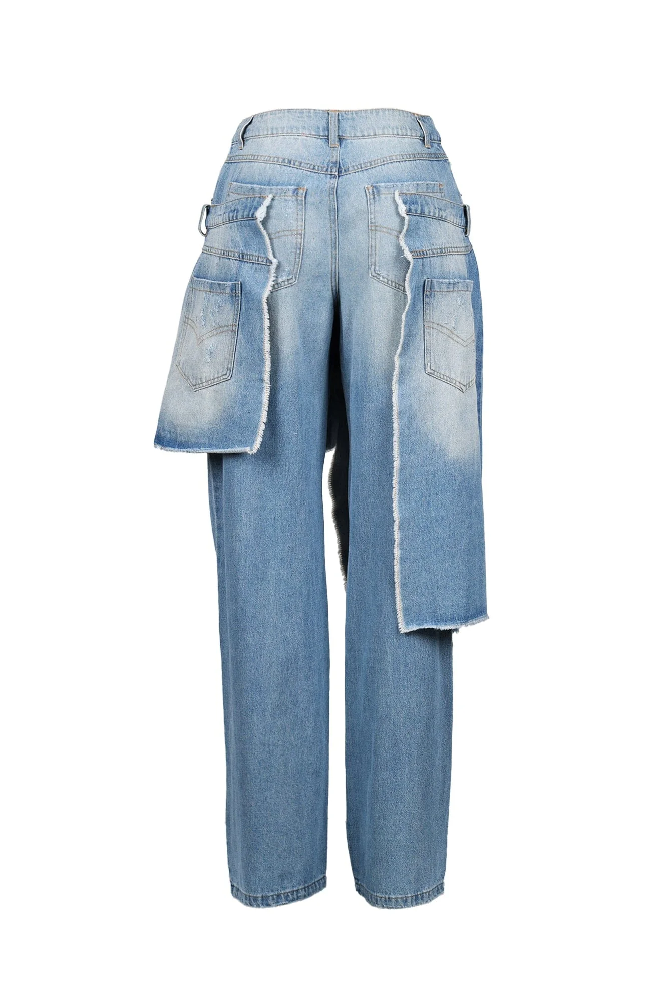 Overup Fray Denim Jeans - Image 4