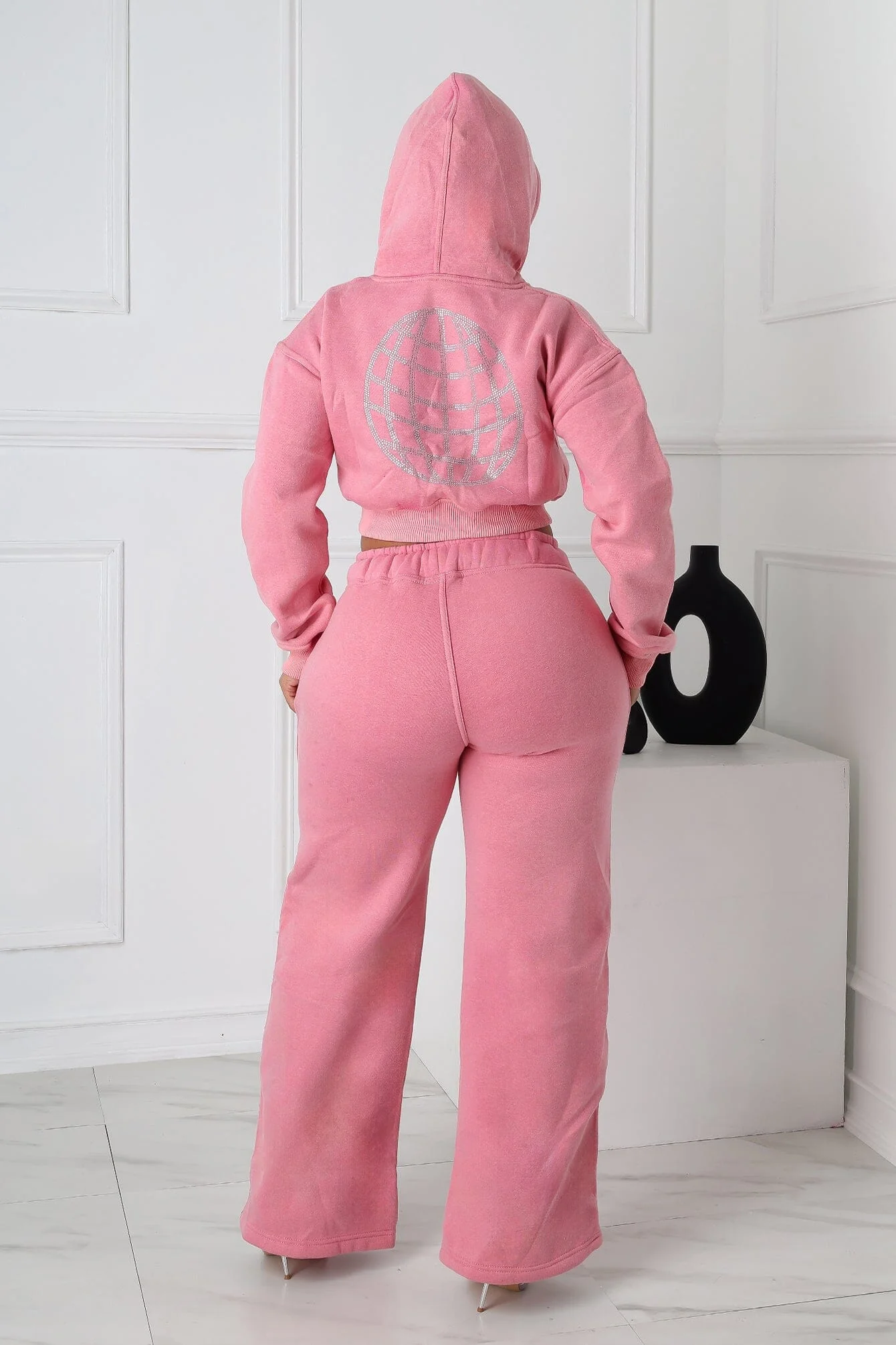 Panic Bubblegum Pullover Cropped Hoodie & Sweatpants SET - Image 3