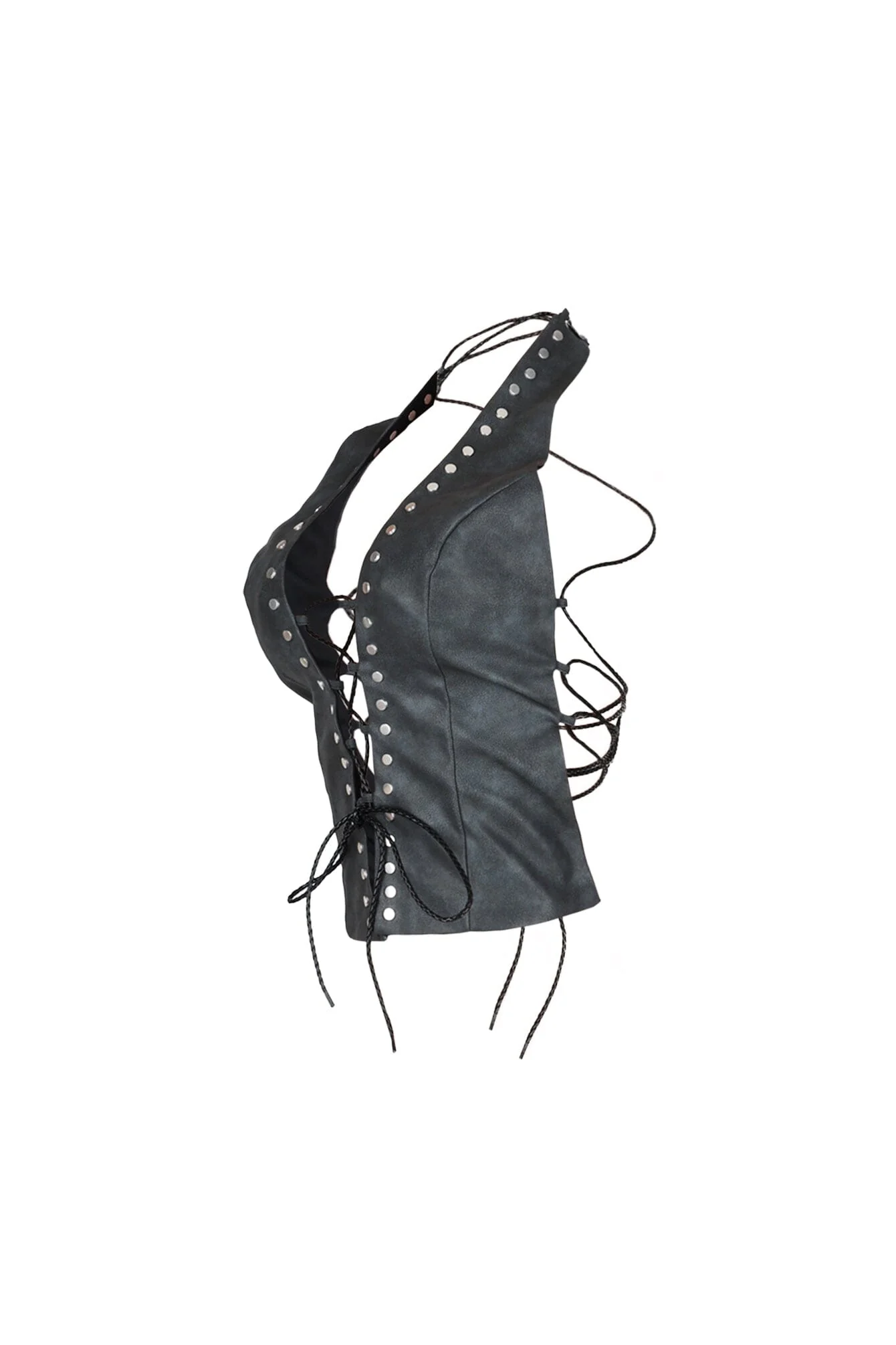 Ride On Leather Halter Top - Image 4