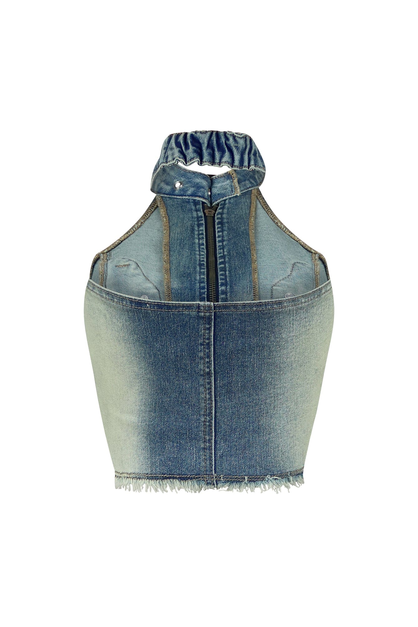 Riley Vintage Washed Halter Denim Top - Image 5