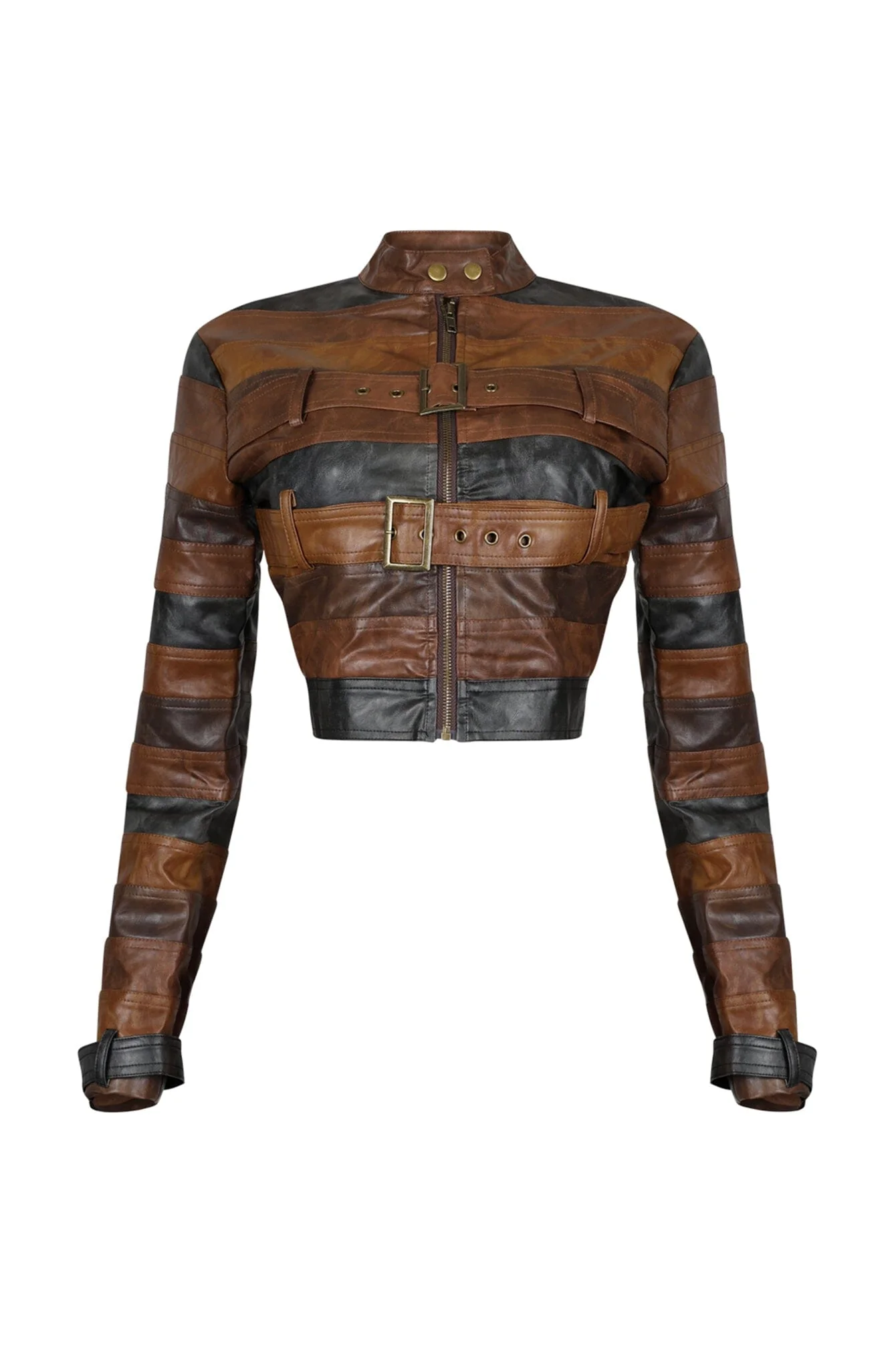 Savanna PU Color Block Jacket - Image 3