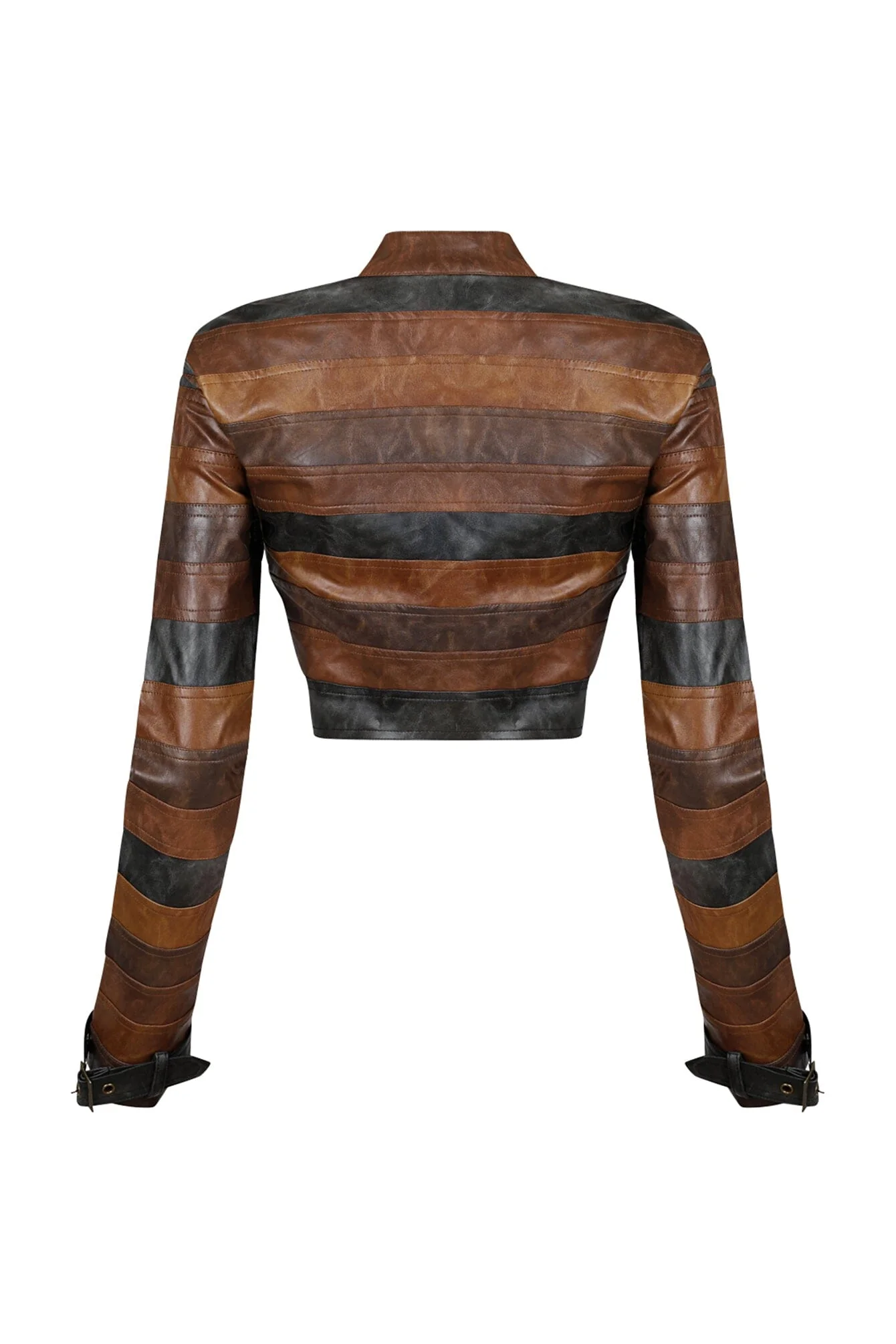 Savanna PU Color Block Jacket - Image 5