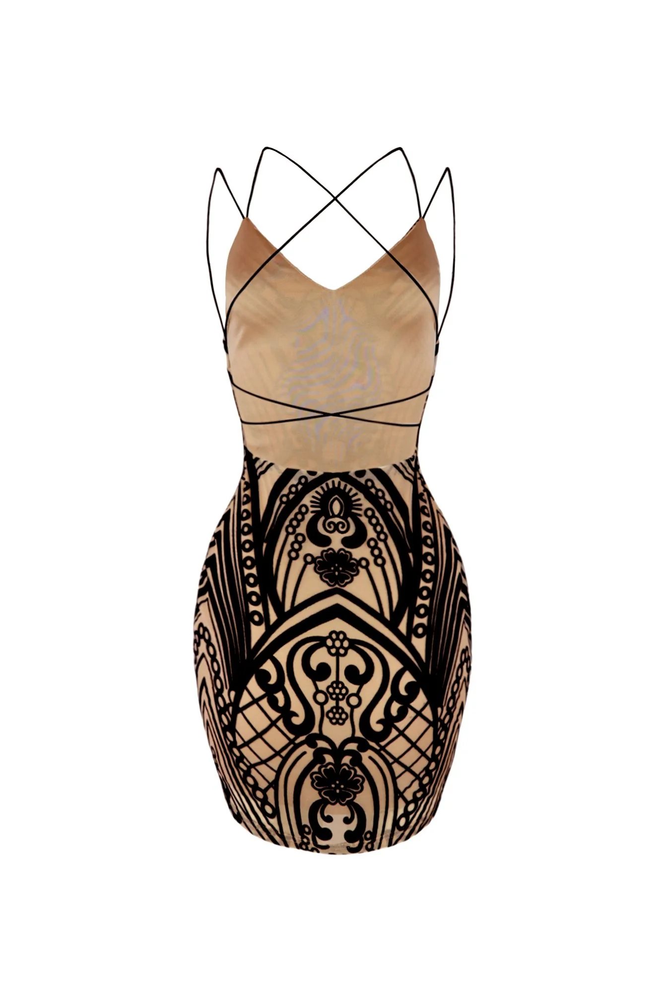 Sherry Mesh Velvet Burnout Mini Dress - Image 3