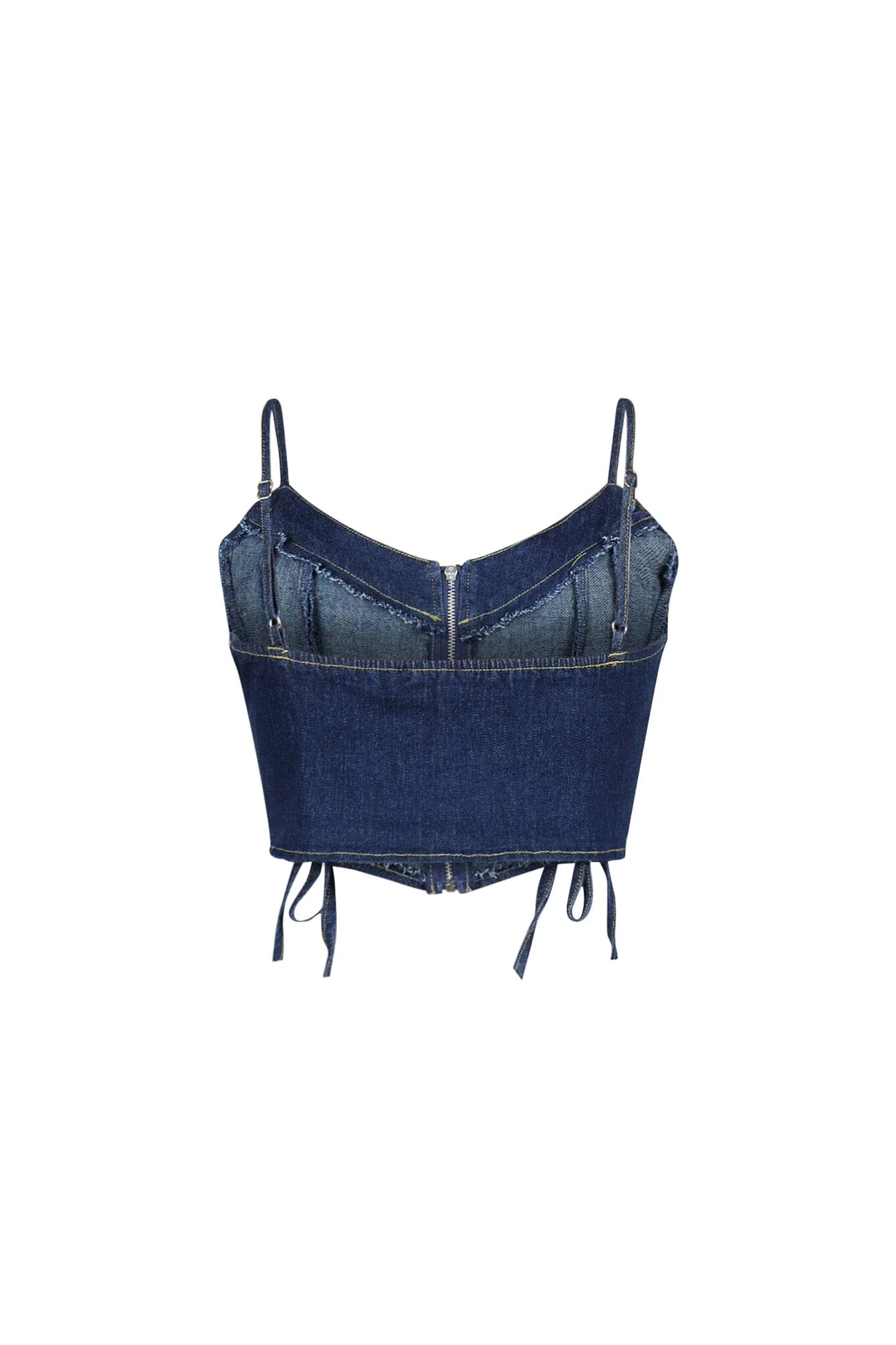 Sidekick Lace Up Denim Bustier Top - Image 4
