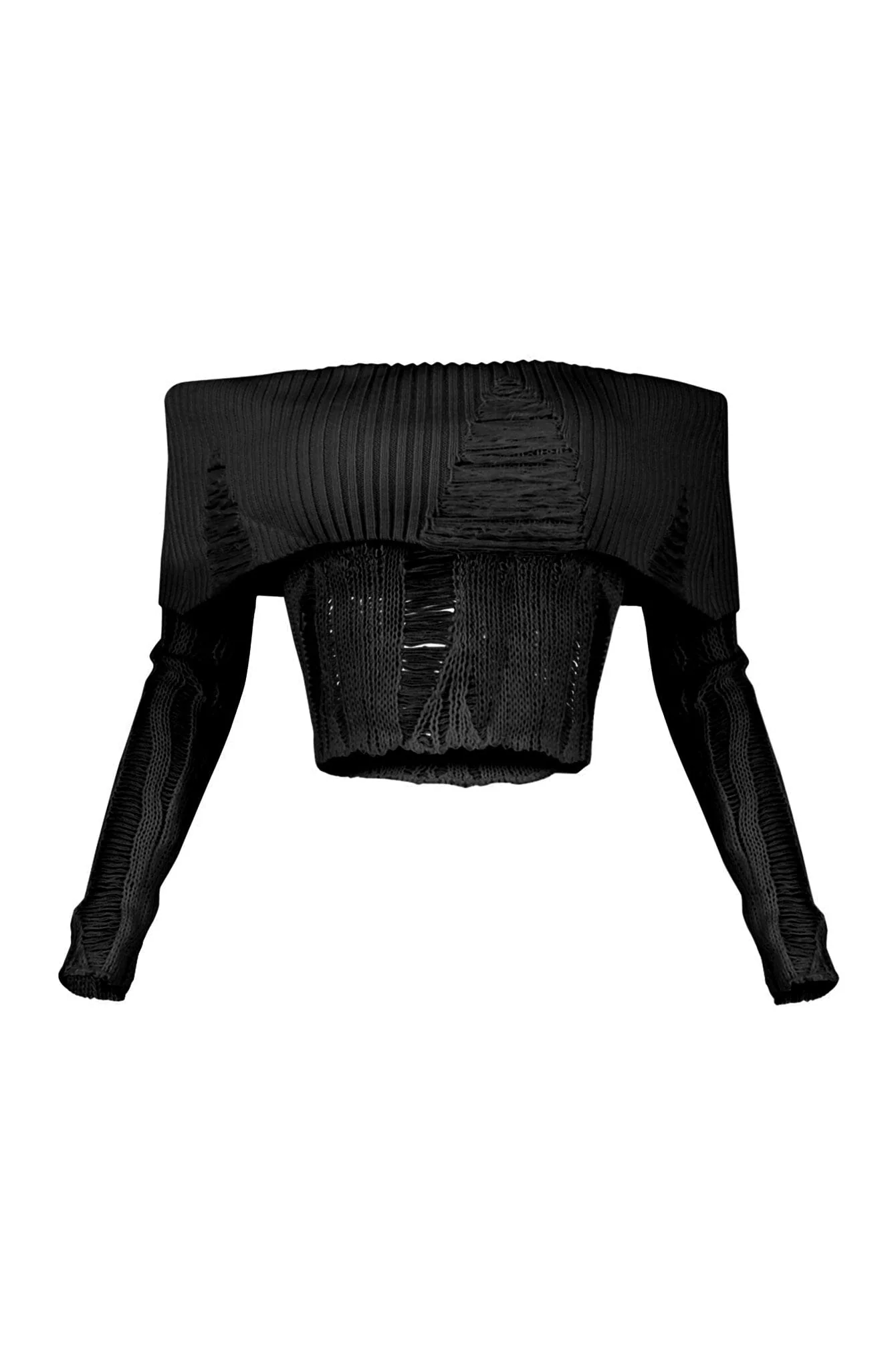 Sierra Distressed Knit Off Shoulder Top - Image 6