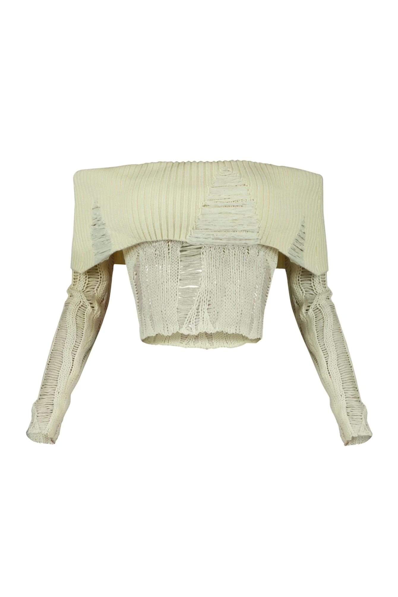 Sierra Distressed Knit Off Shoulder Top - Image 7
