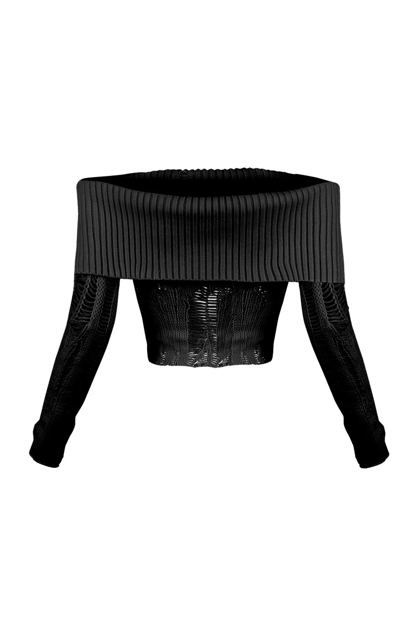 Sierra Distressed Knit Off Shoulder Top - Image 8