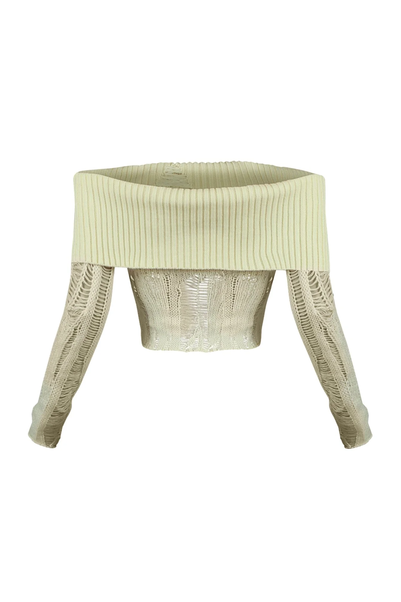 Sierra Distressed Knit Off Shoulder Top - Image 9