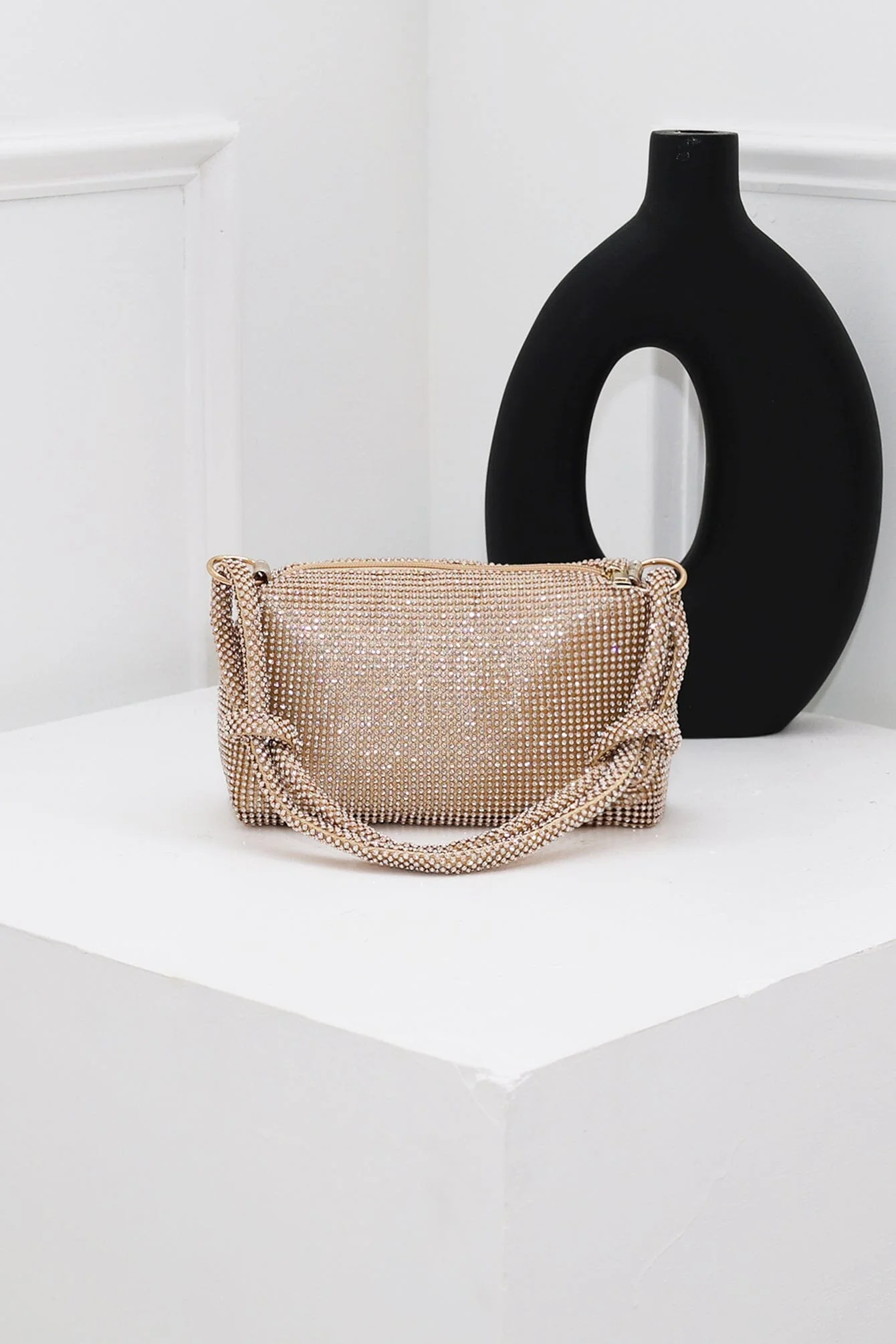 Silver Rhinestone Evening Top Handle Bag - Image 6