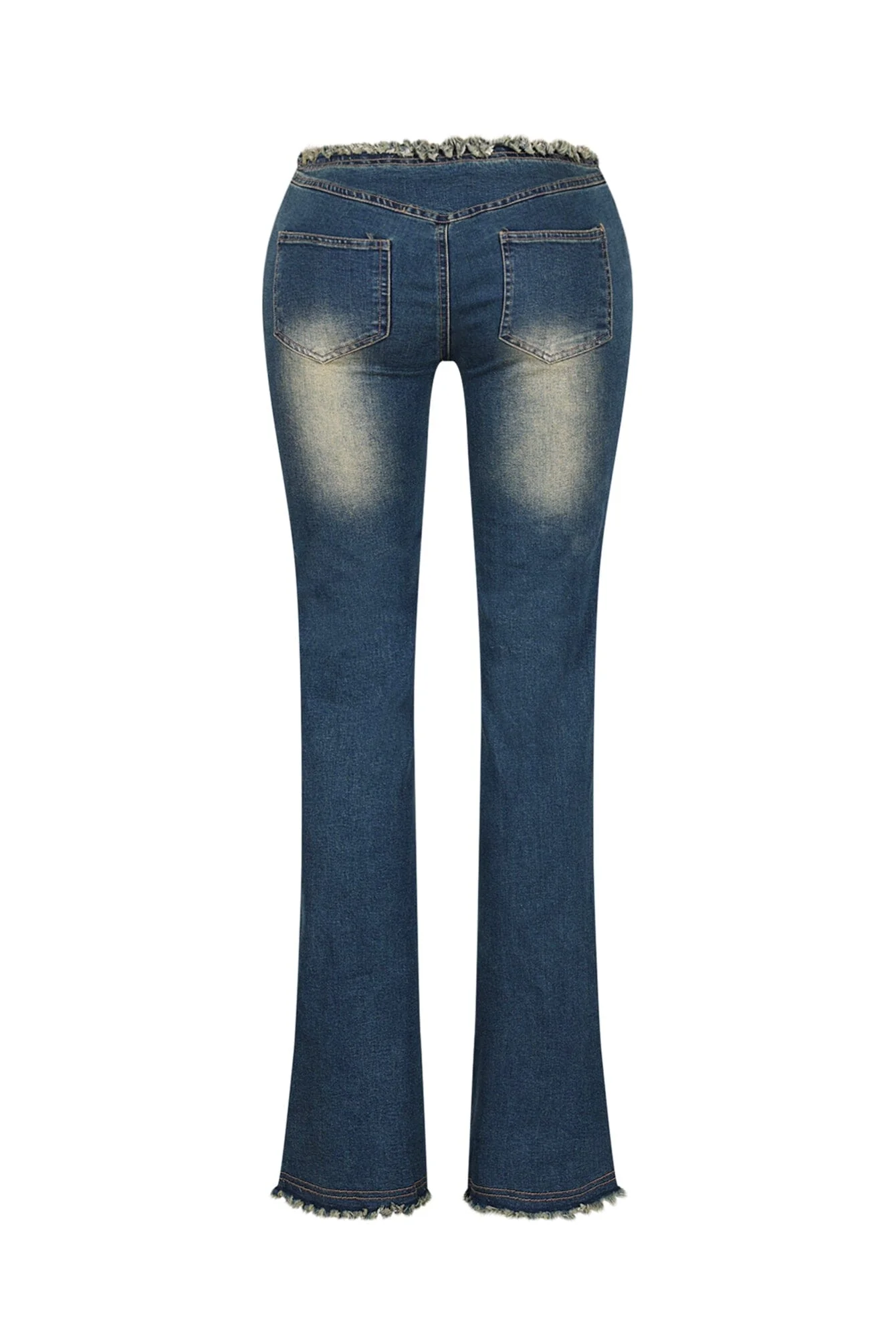 Smokey Low Rise Frayed Denim Jeans - Image 9
