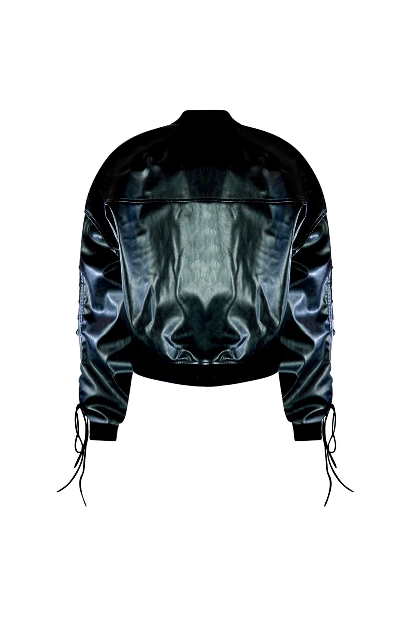 Heartbeat Faux Leather Bomber Jacket - Image 3