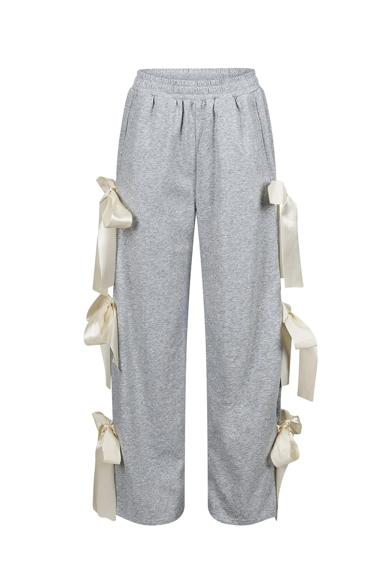 Snug Fleece Jogger Pants With Bow Detail - Image 3