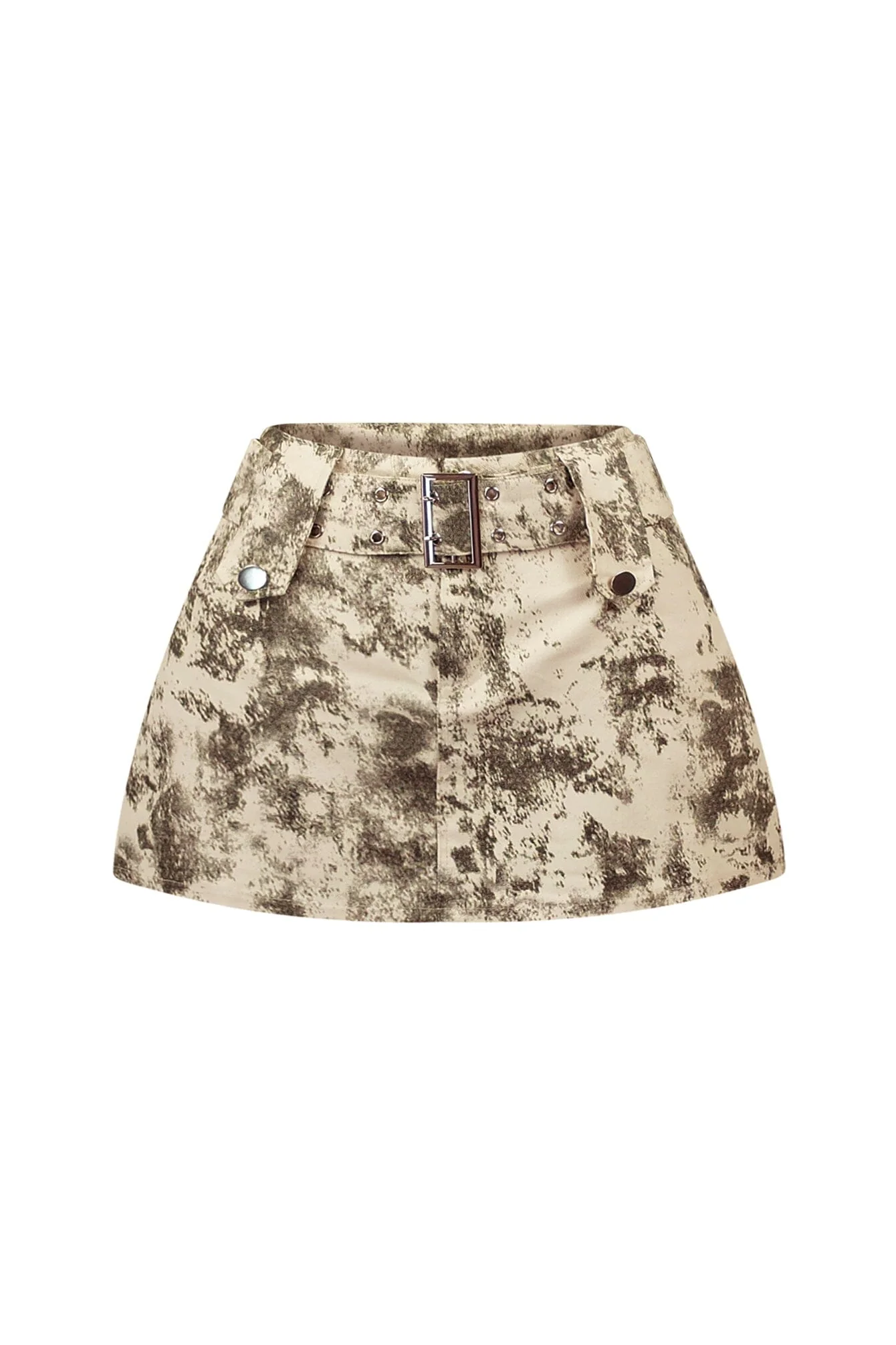 Soft Girl Era Print Belted Mini Skirt - Image 3