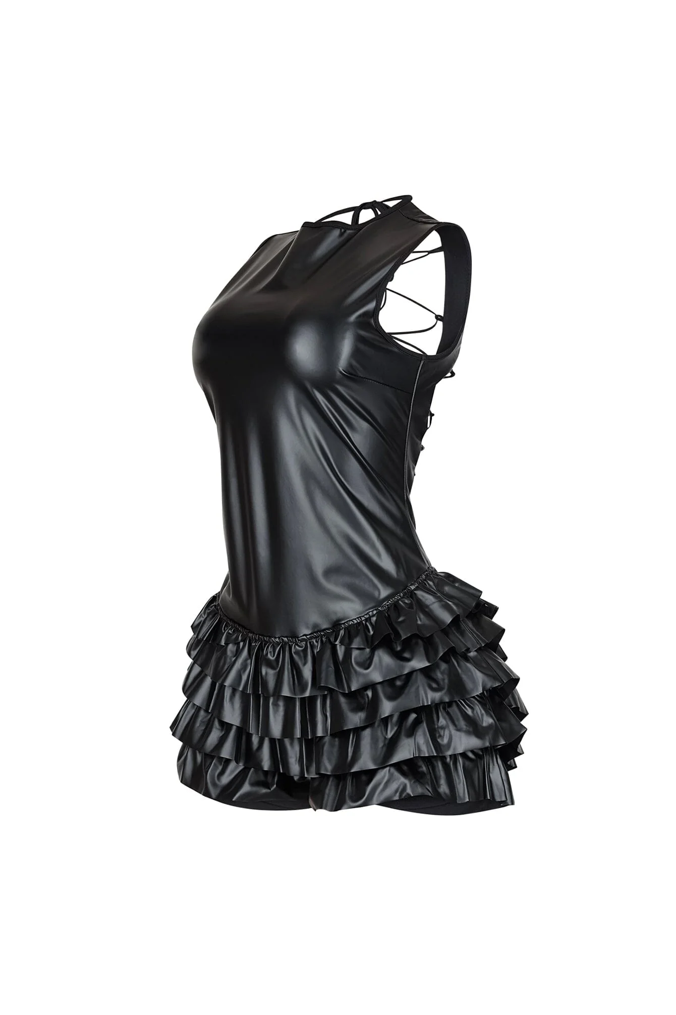 Somma Faux Leather PU Micro Dress - Image 5